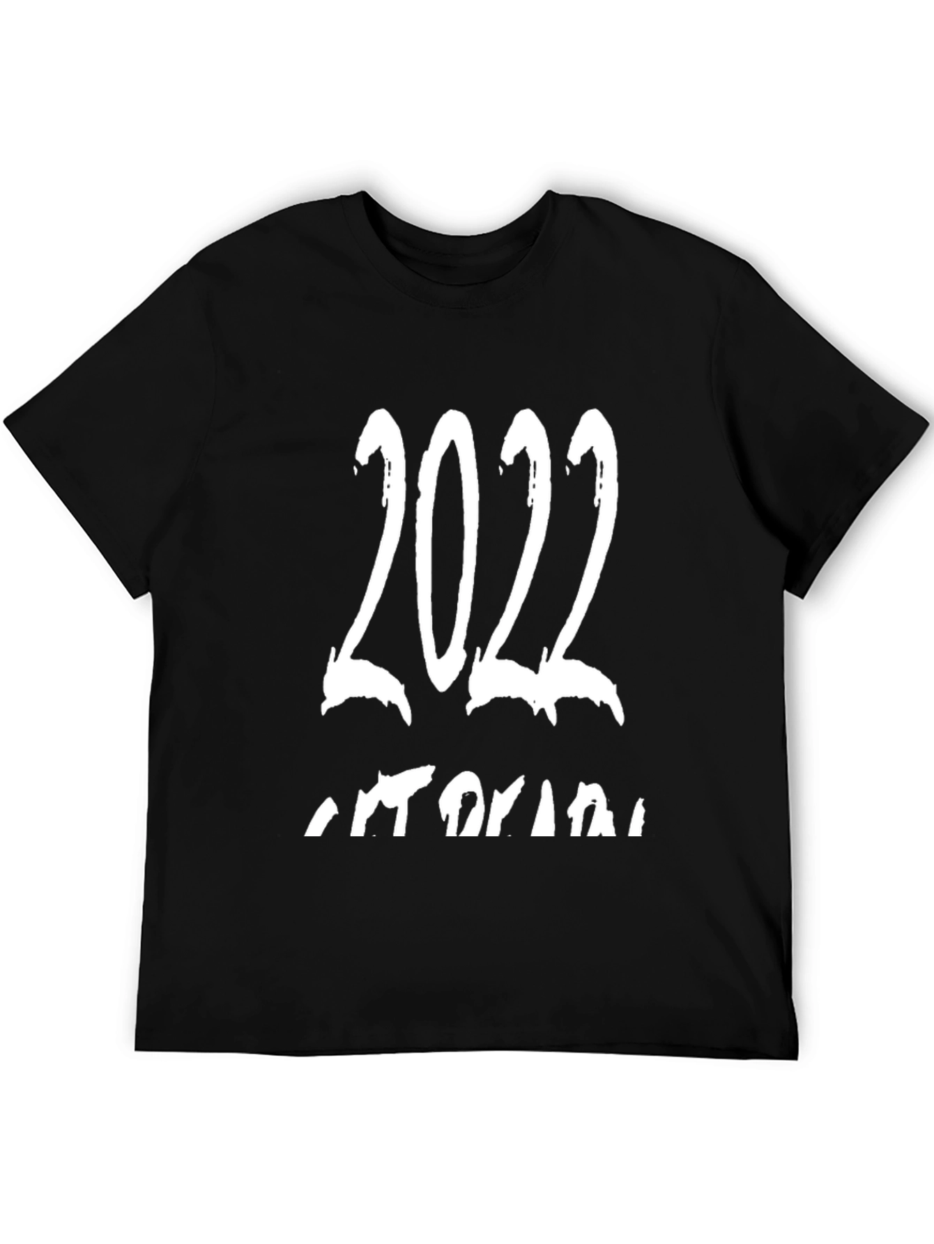 2022 Graphic Print Mens Black T-Shirt