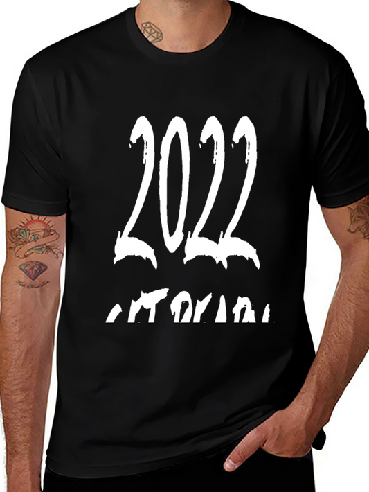 2022 Graphic Print Mens Black T-Shirt