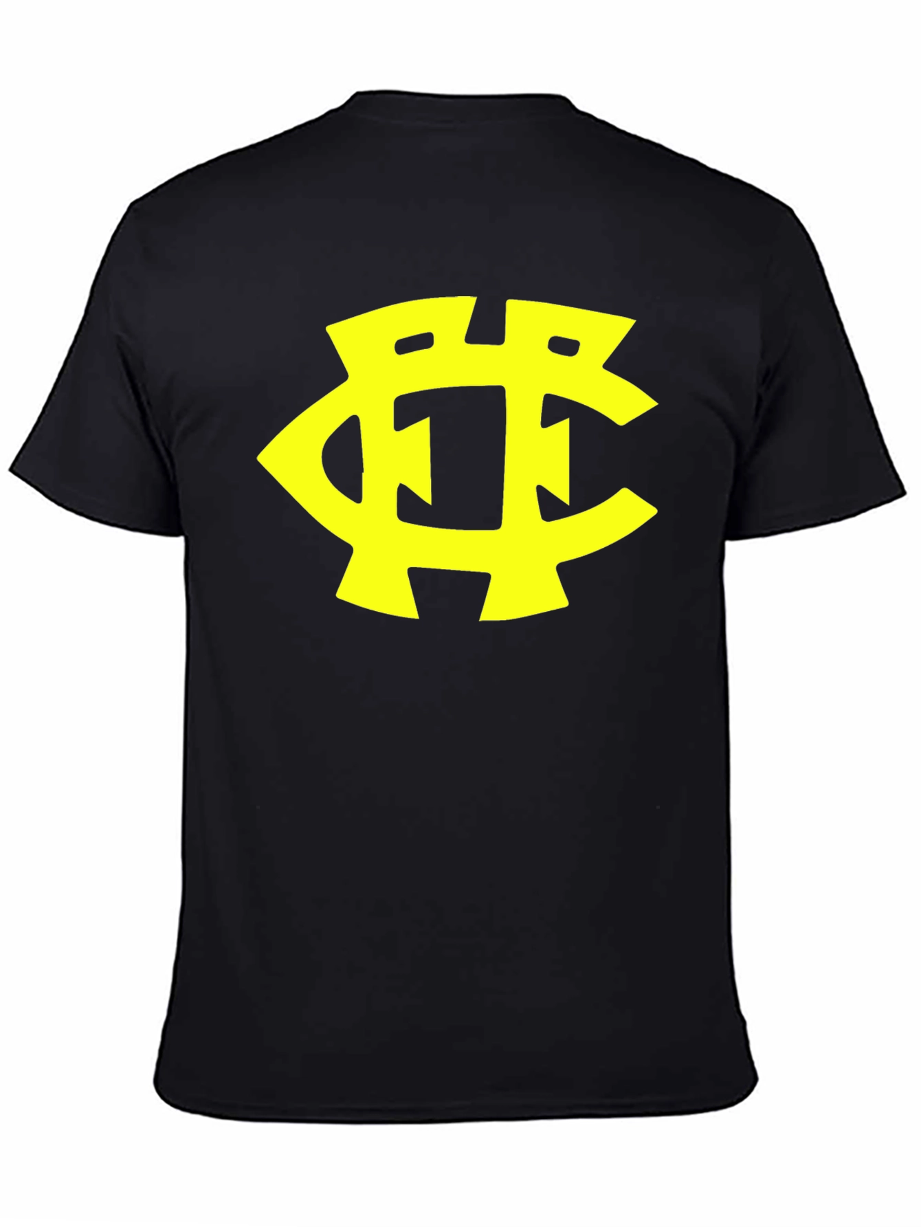 Black T-Shirt with Yellow Initial Logo Design