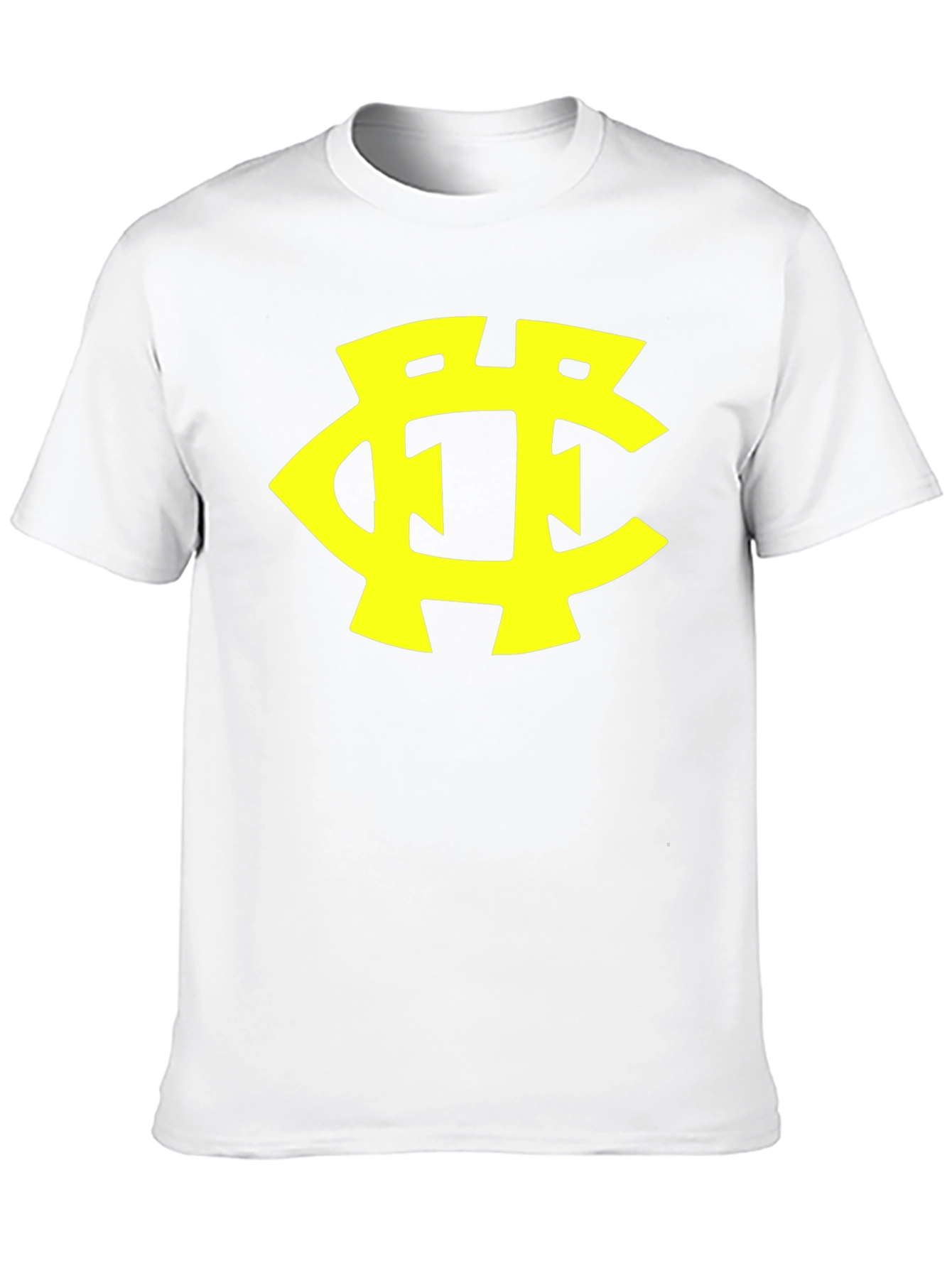 Black T-Shirt with Yellow Initial Logo Design
