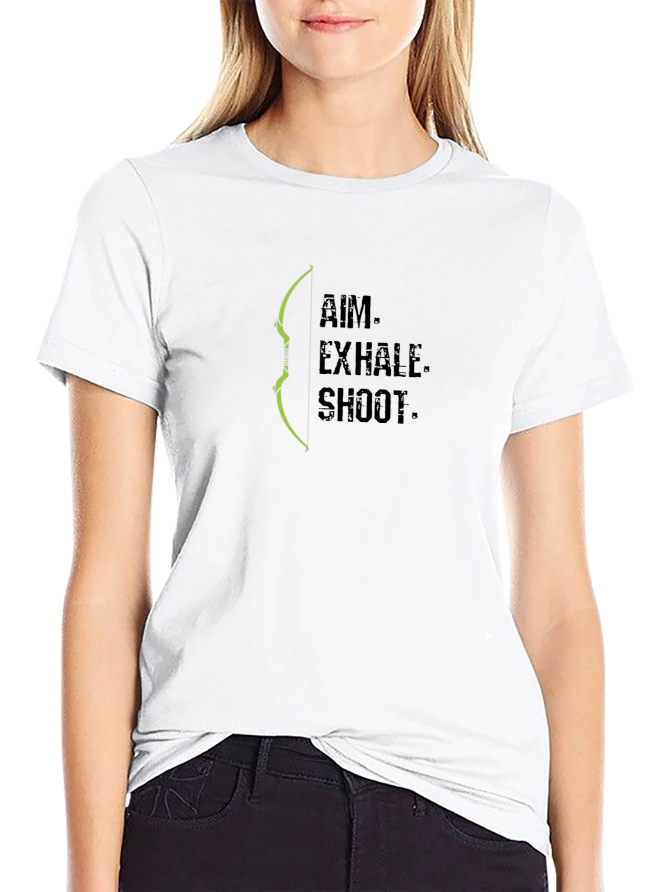 Archery Aim Exhale Shoot Black T-Shirt