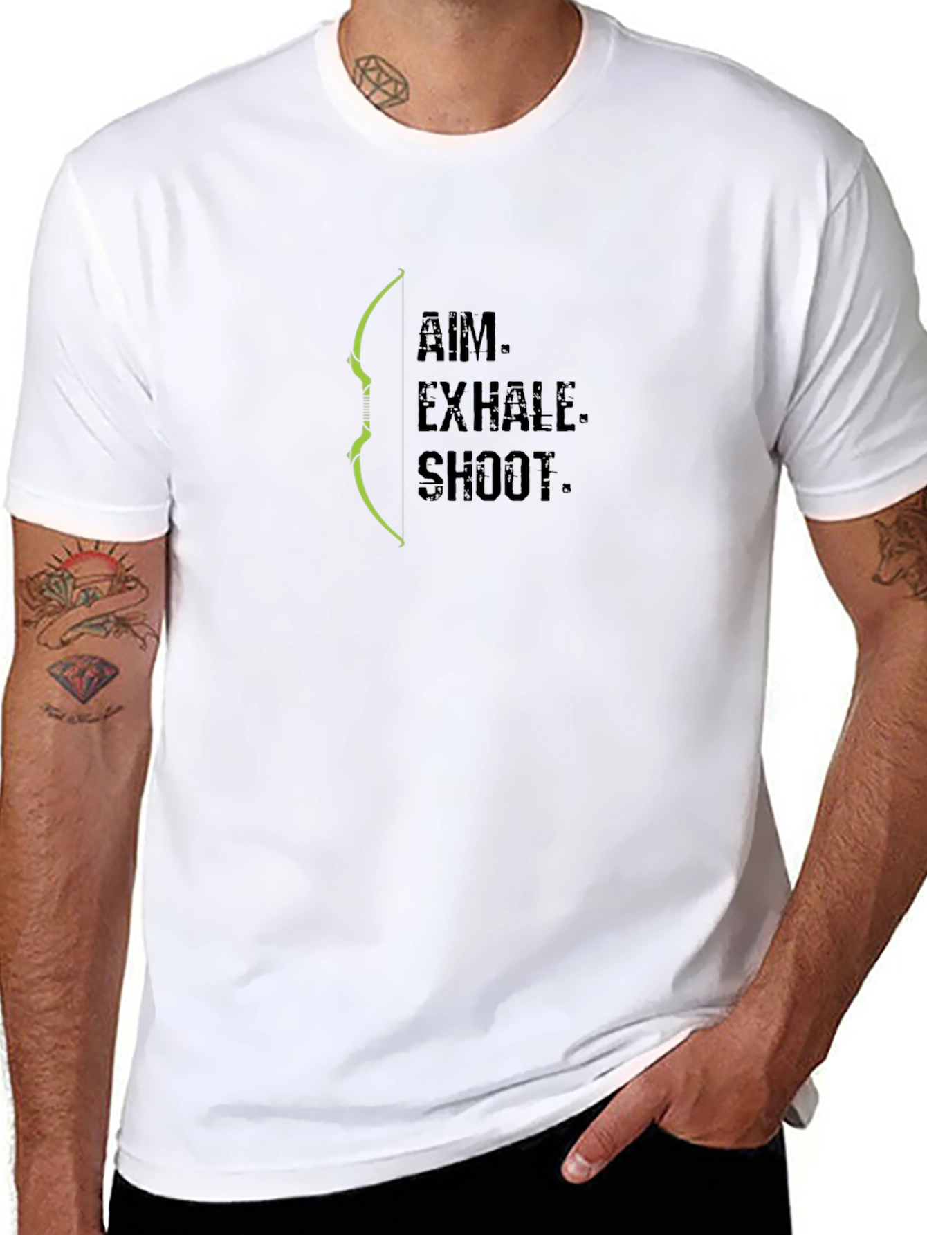 Archery Aim Exhale Shoot Black T-Shirt