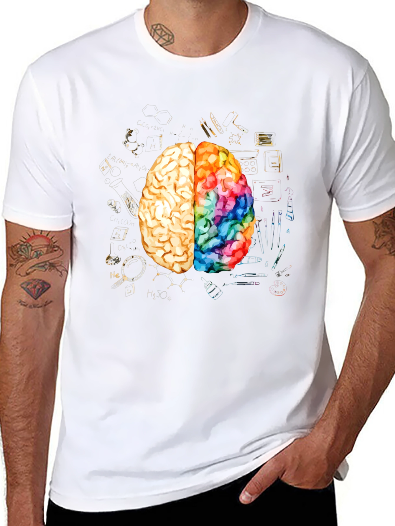 Creative Brain Graphic Tee - Artistic Mind T-Shirt