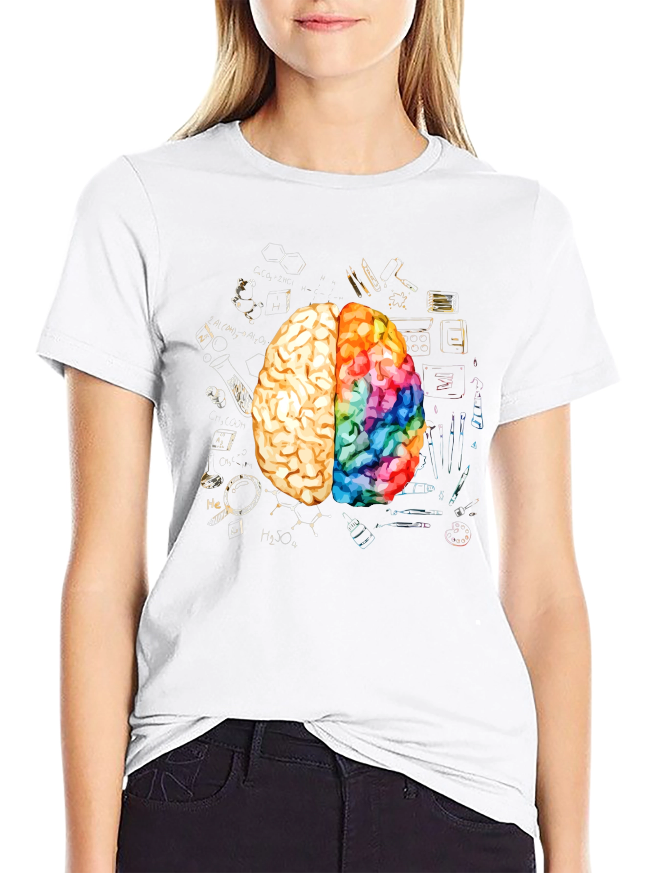 Creative Brain Graphic Tee - Artistic Mind T-Shirt