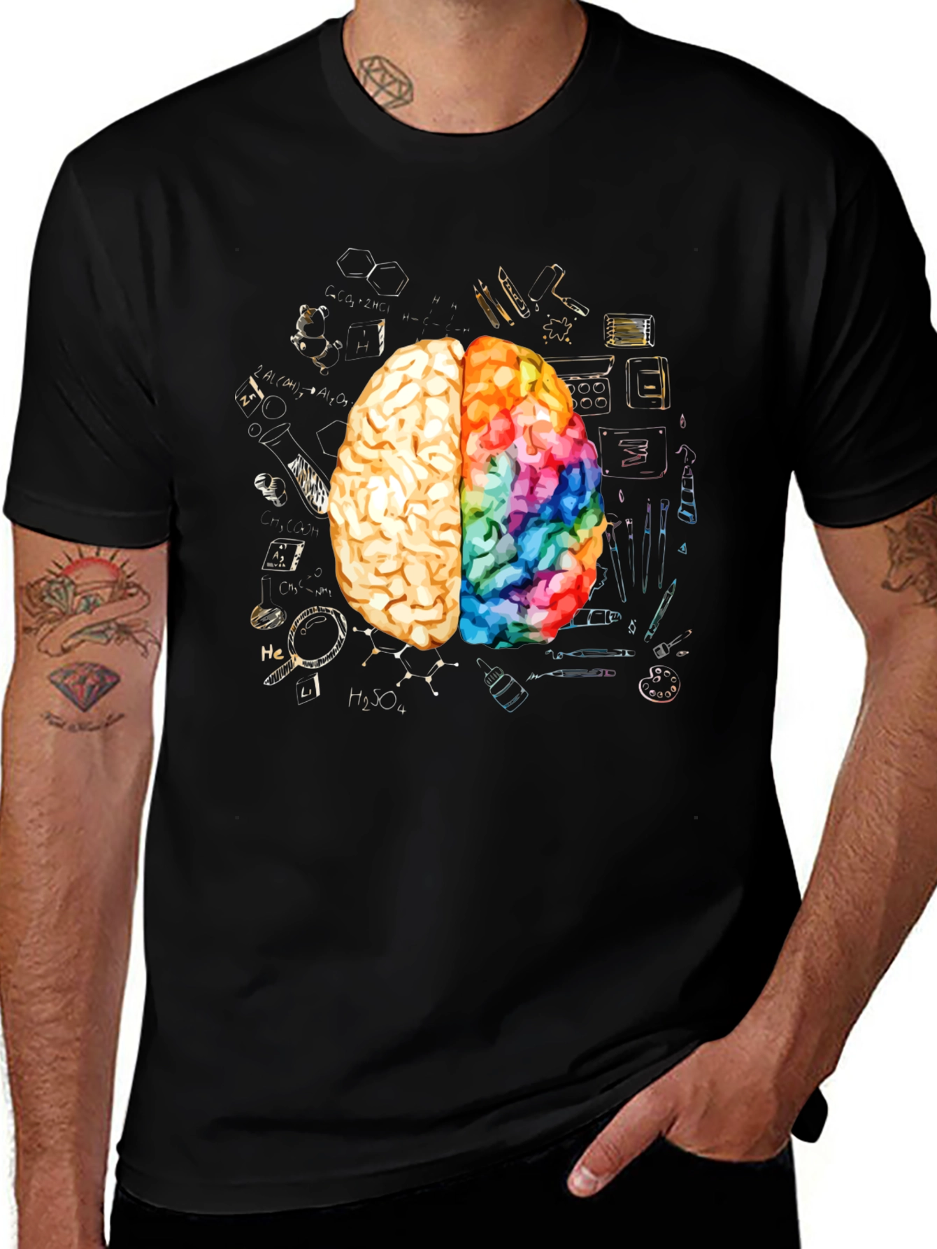 Creative Brain Graphic Tee - Artistic Mind T-Shirt