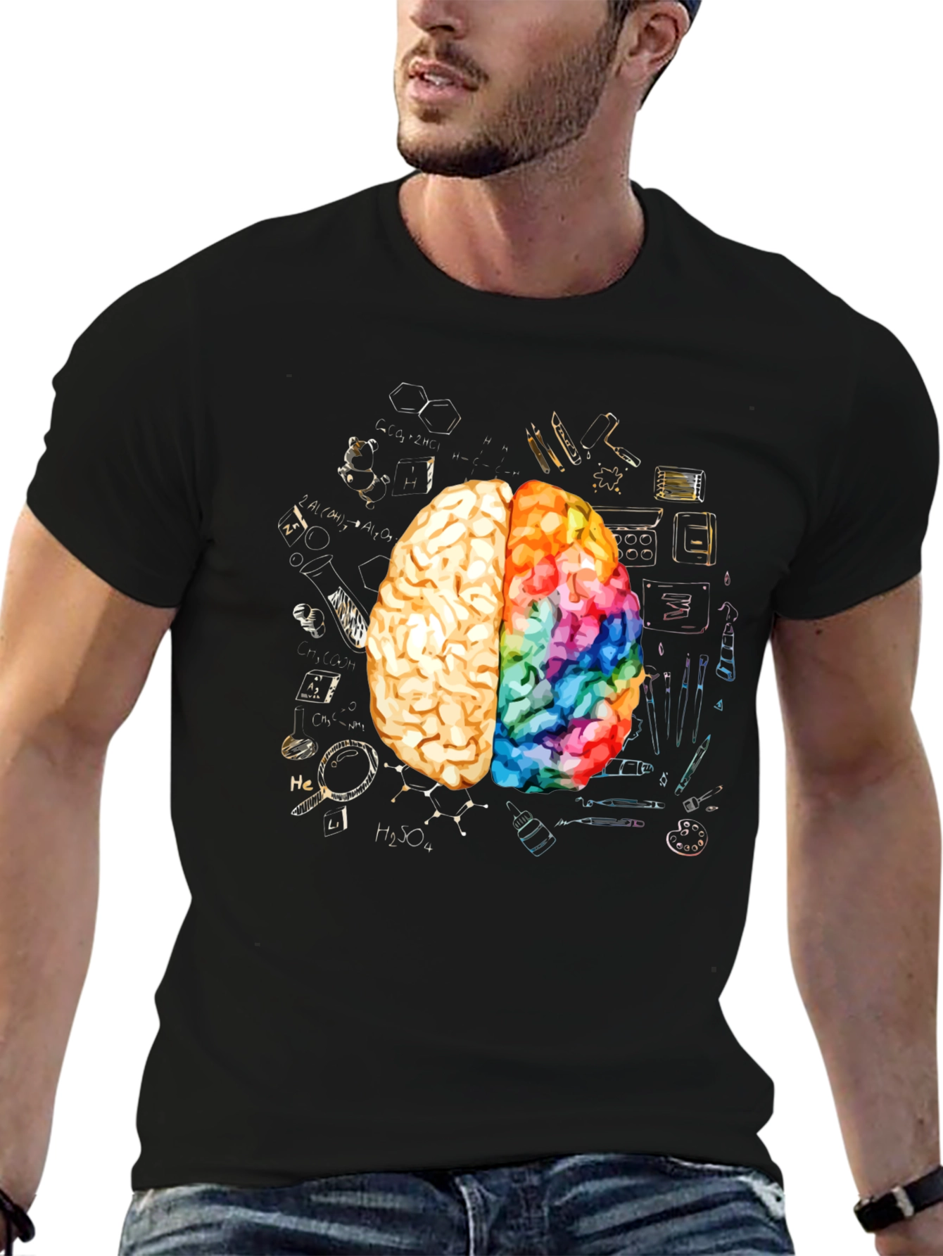 Creative Brain Graphic Tee - Artistic Mind T-Shirt