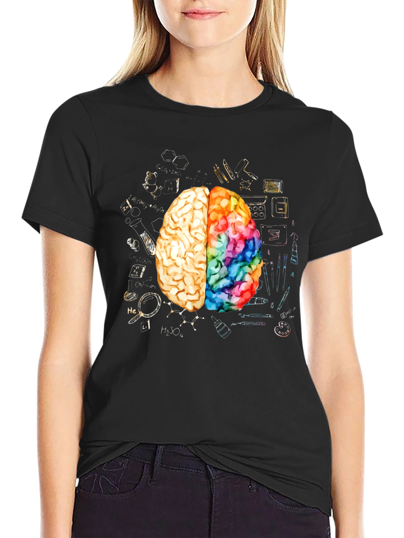 Creative Brain Graphic Tee - Artistic Mind T-Shirt