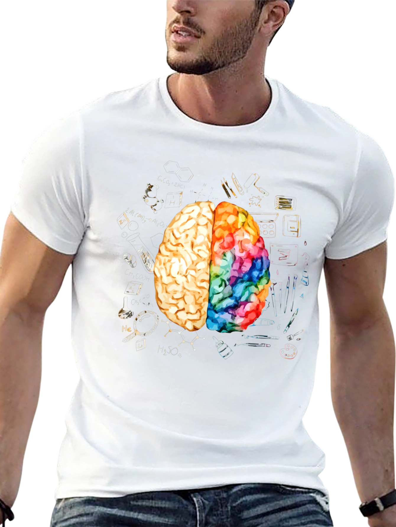 Creative Brain Graphic Tee - Artistic Mind T-Shirt