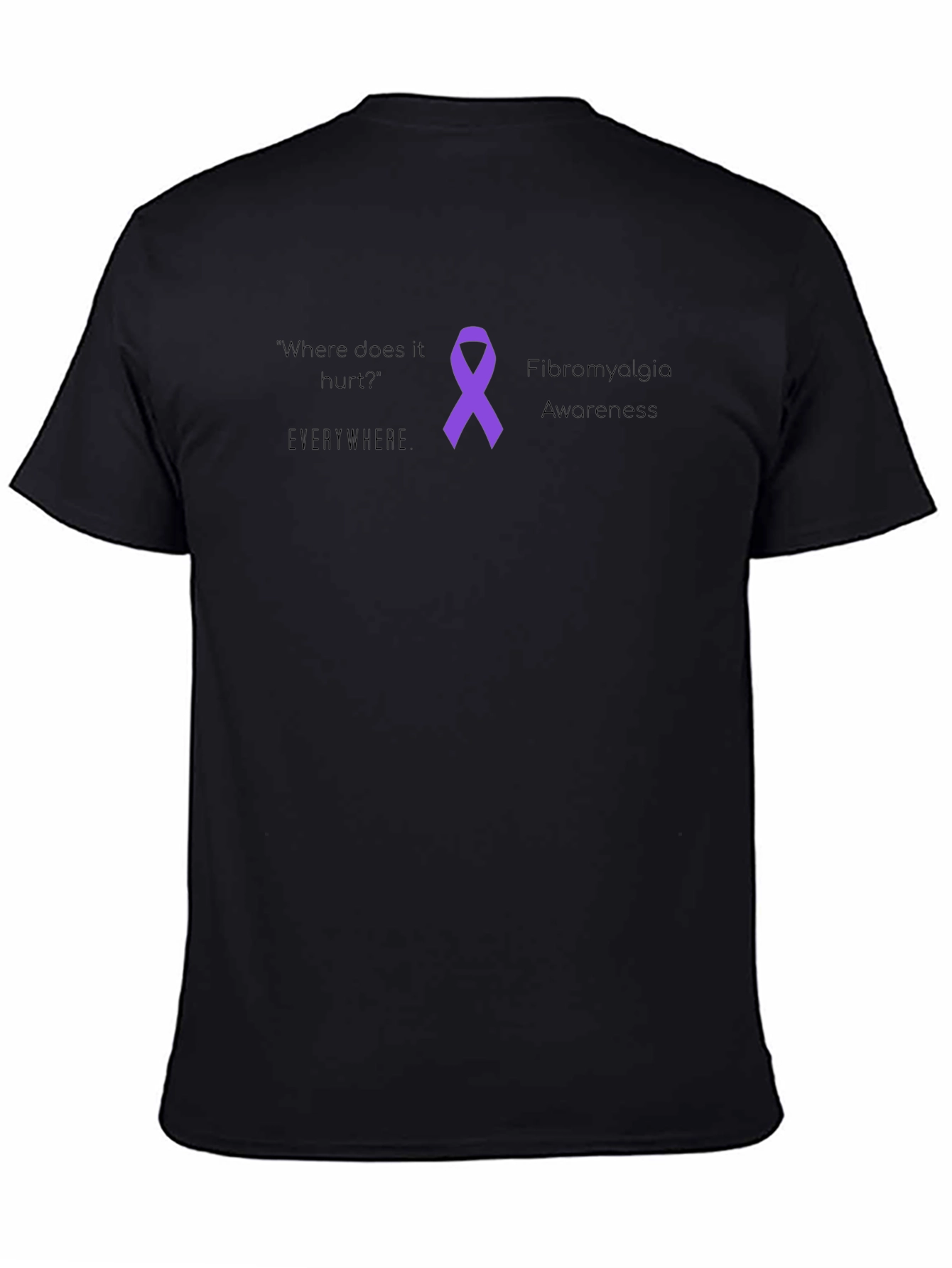 Fibromyalgia Awareness T-Shirt - Where Does it Hurt? Everywhere