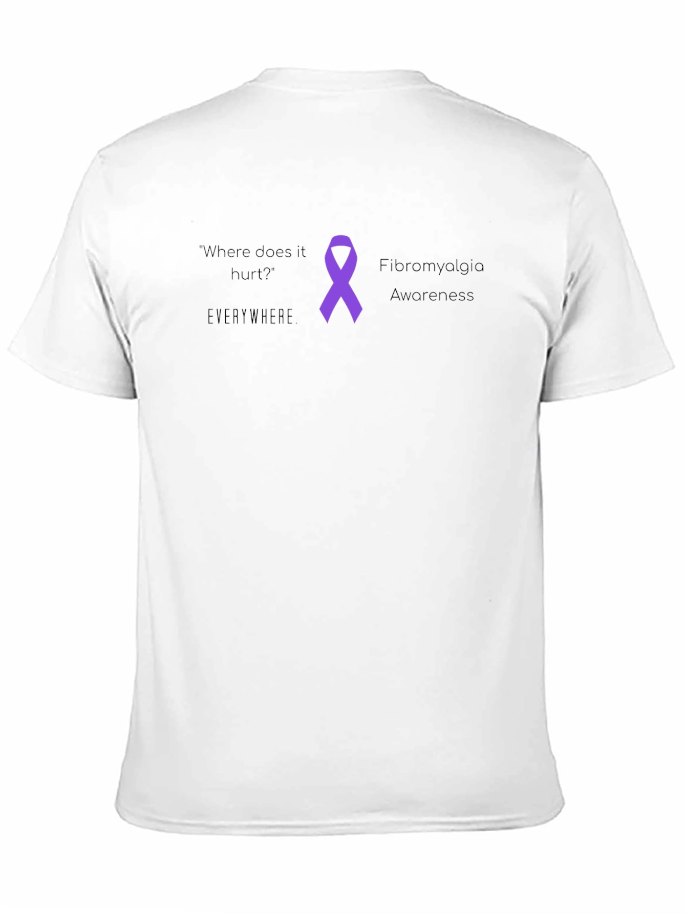Fibromyalgia Awareness T-Shirt - Where Does it Hurt? Everywhere