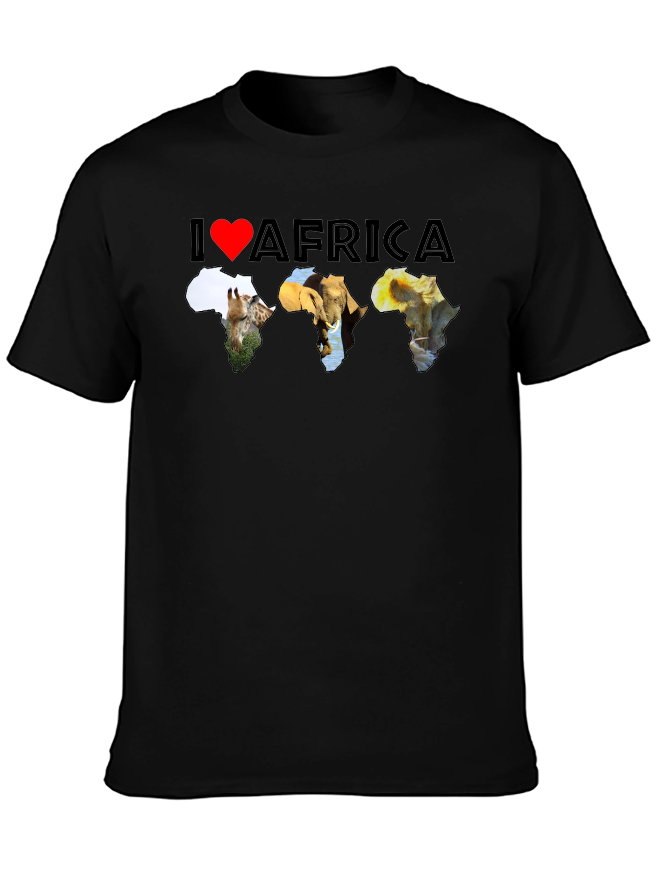 I Love Africa T-Shirt - Wildlife Silhouette Design