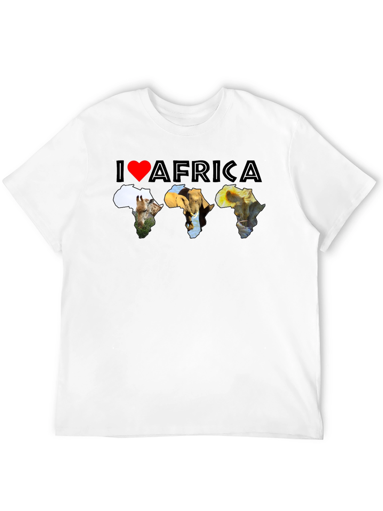 I Love Africa T-Shirt - Wildlife Silhouette Design