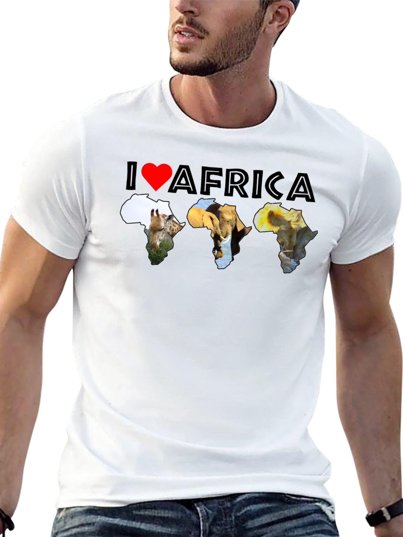 I Love Africa T-Shirt - Wildlife Silhouette Design
