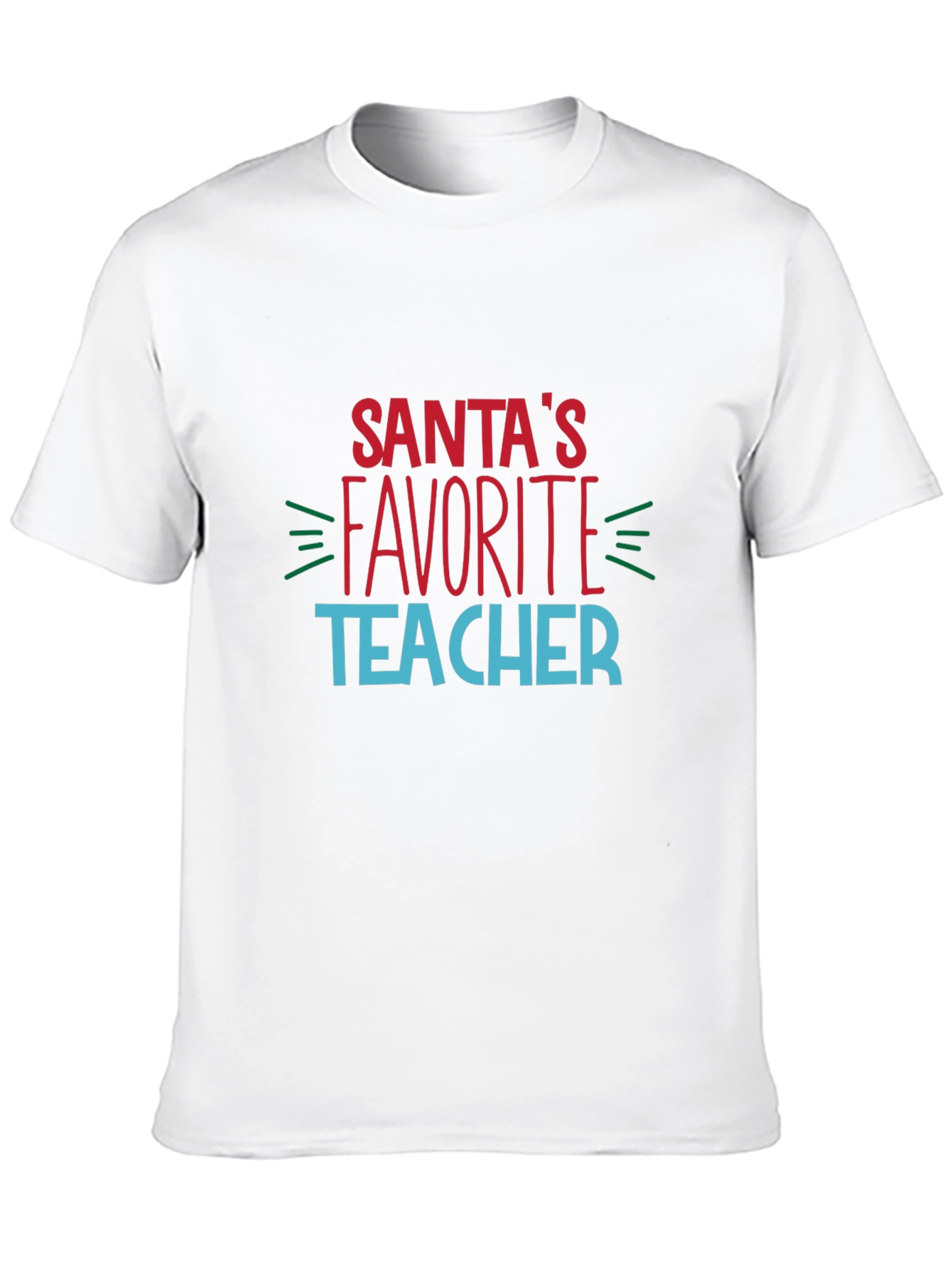 Santas Favorite Teacher Black T-Shirt