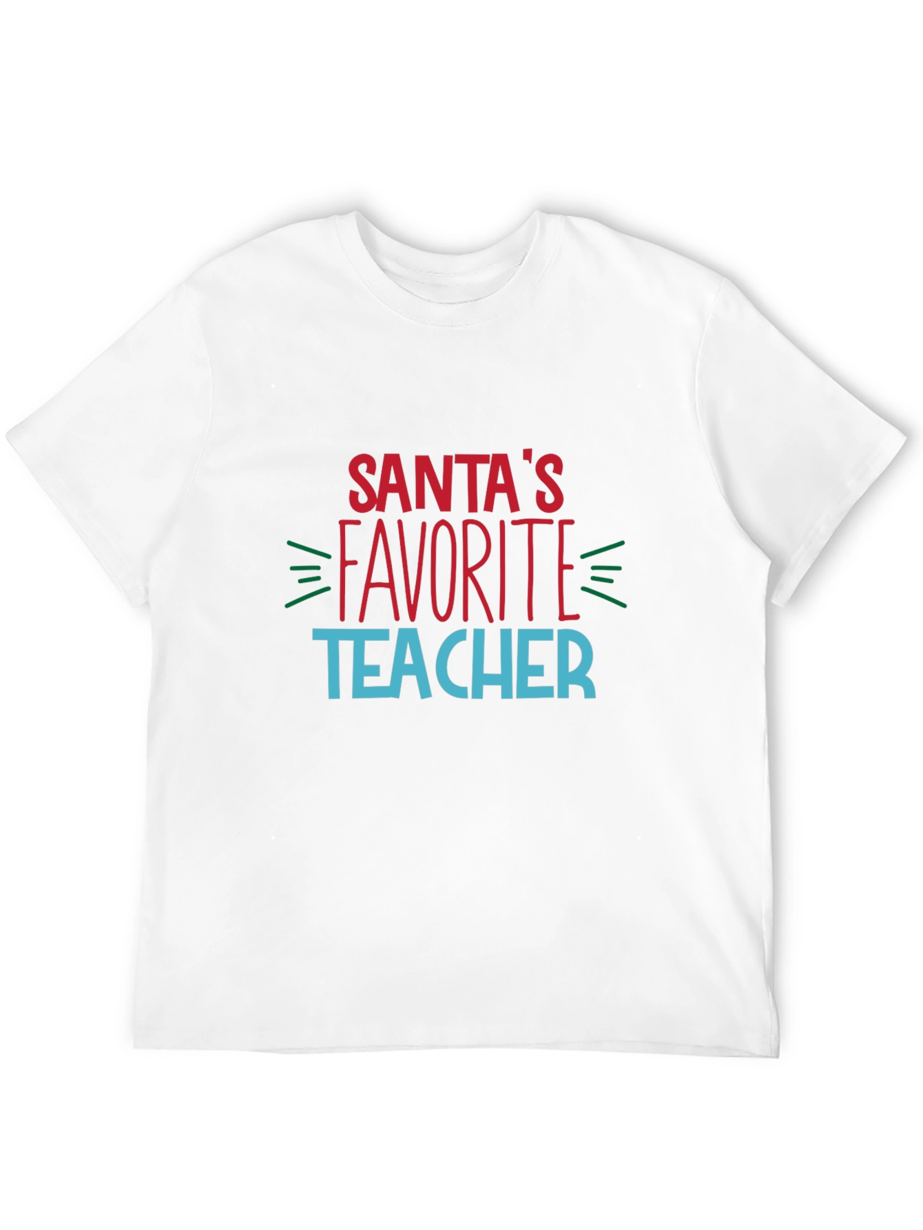 Santas Favorite Teacher Black T-Shirt