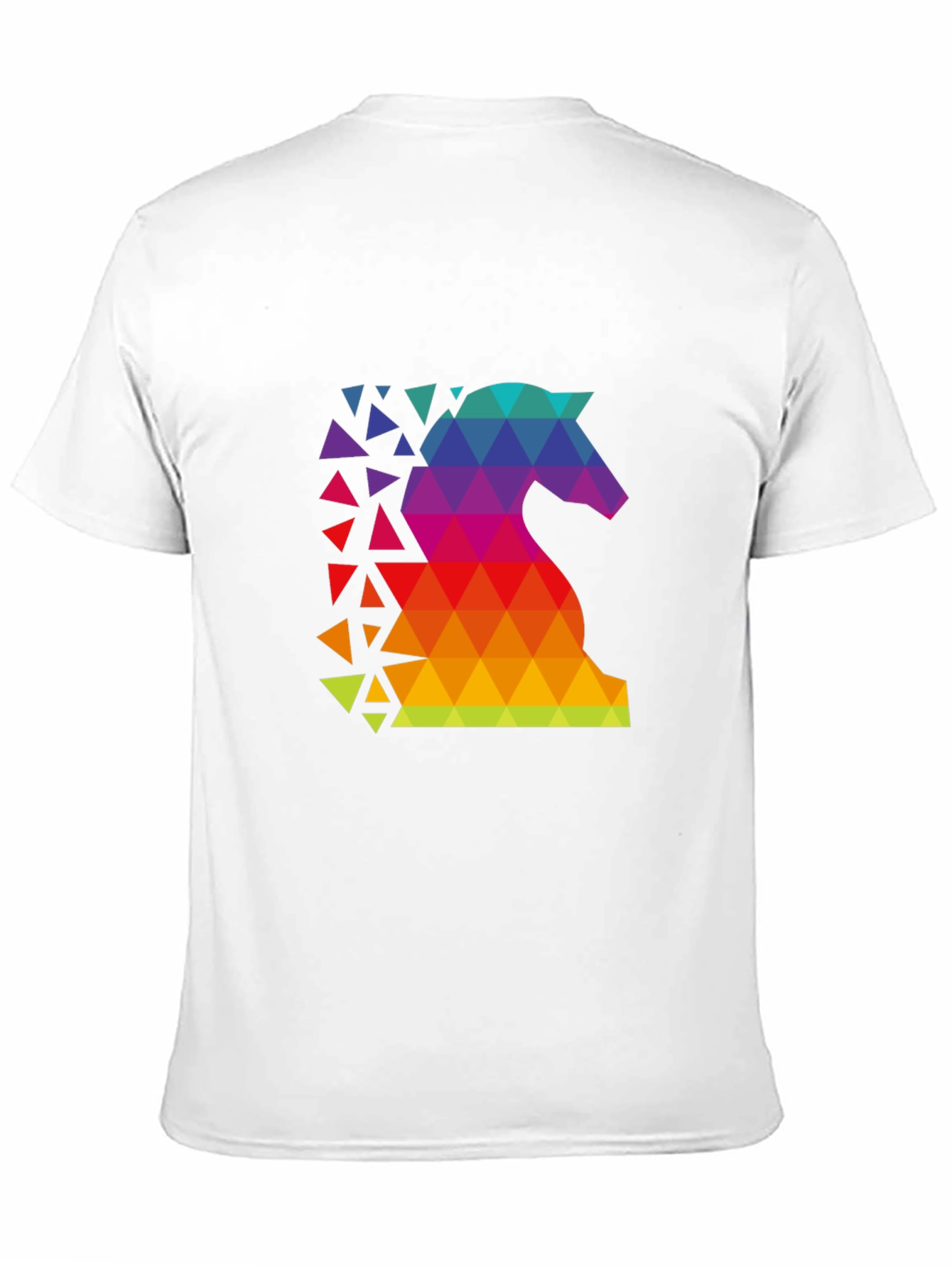 Geometric Rainbow Knight Graphic Tee - Chess Lover Shirt