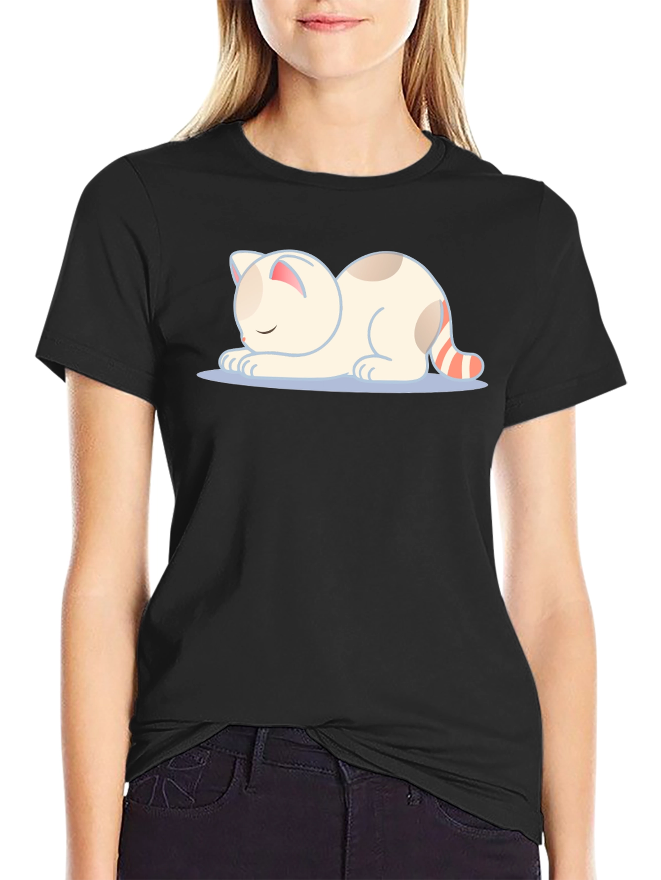 Cute Cat Nap T-Shirt - Soft & Stylish