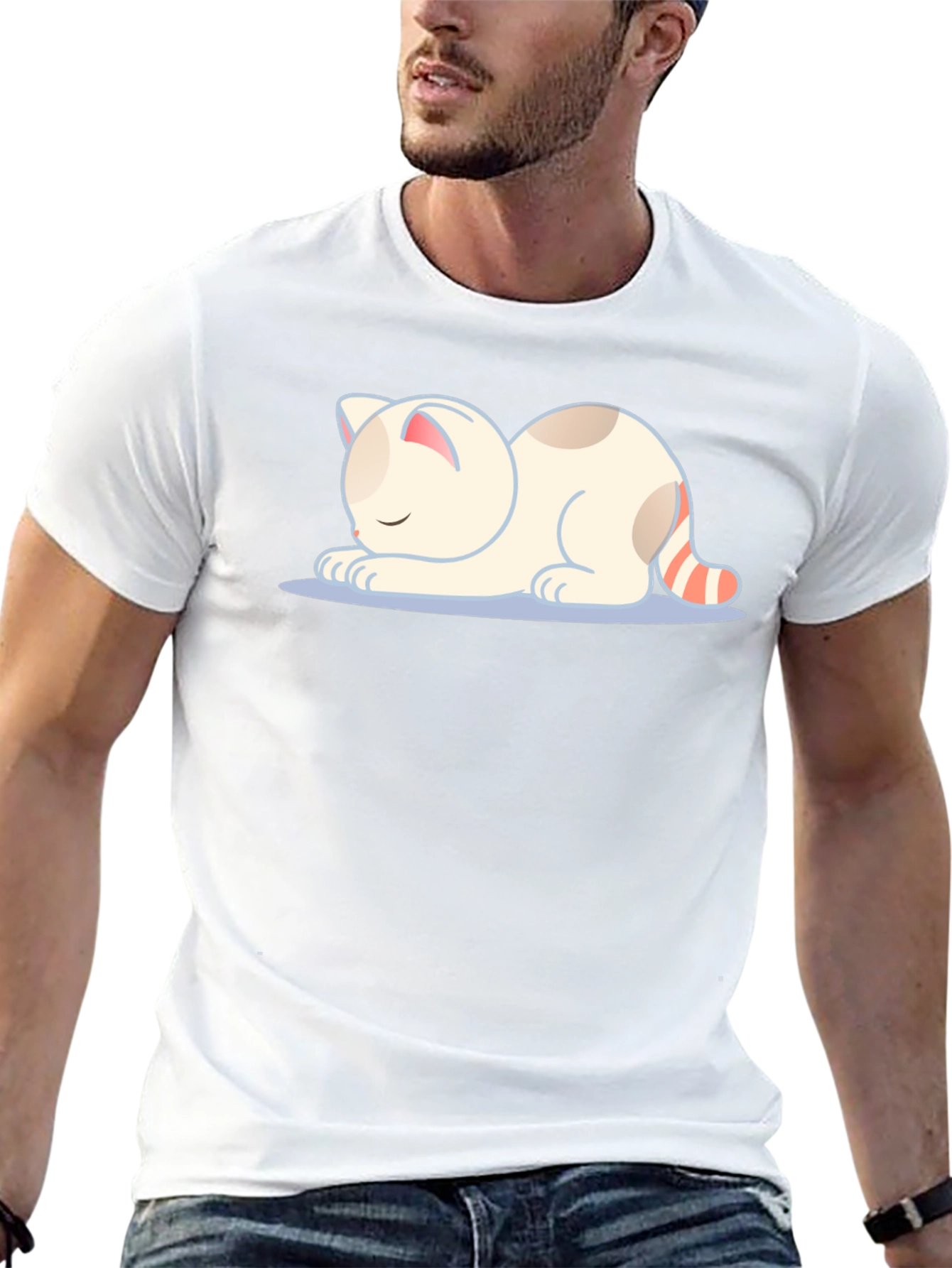 Cute Cat Nap T-Shirt - Soft & Stylish