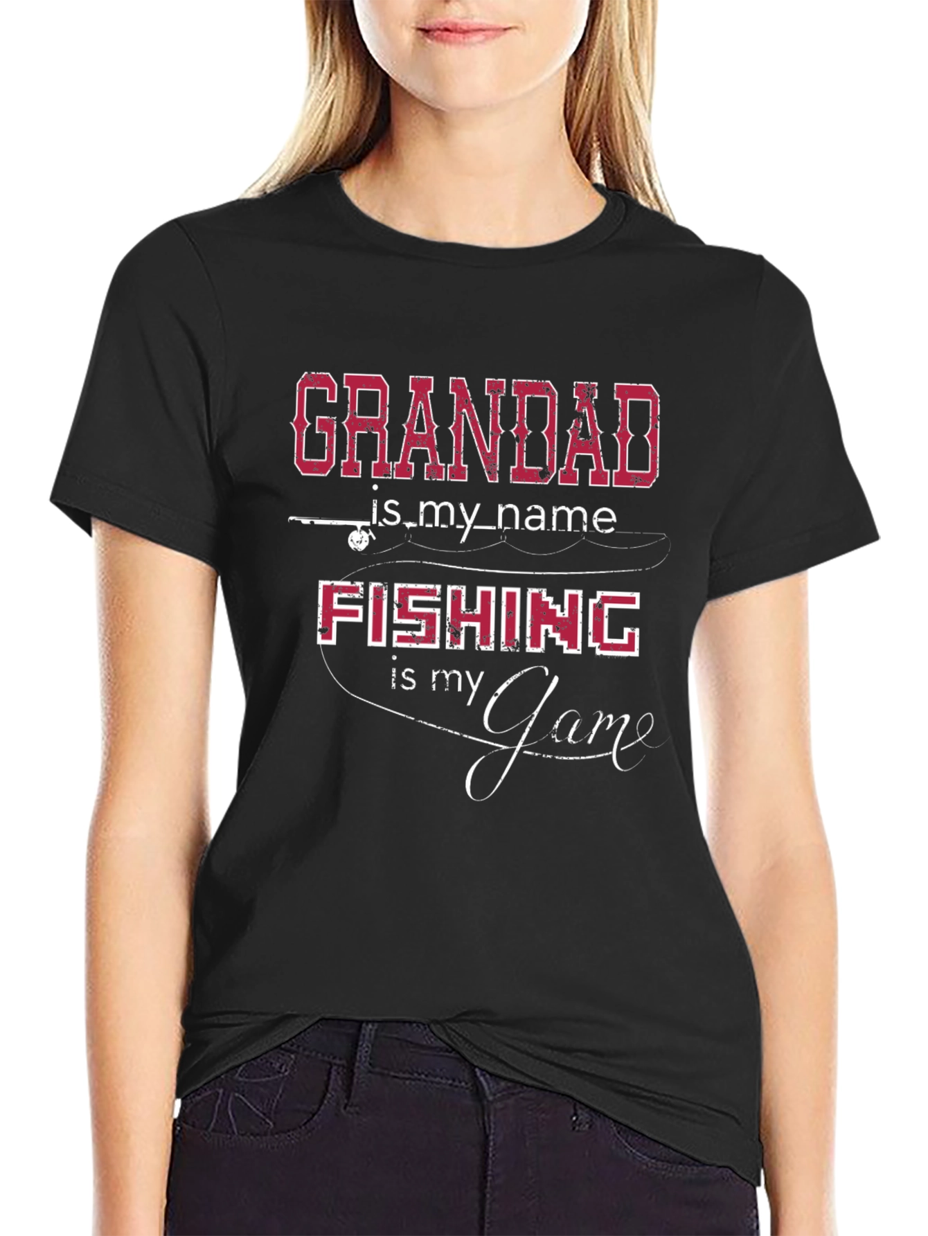 Grandad Fishing Game Graphic T-Shirt