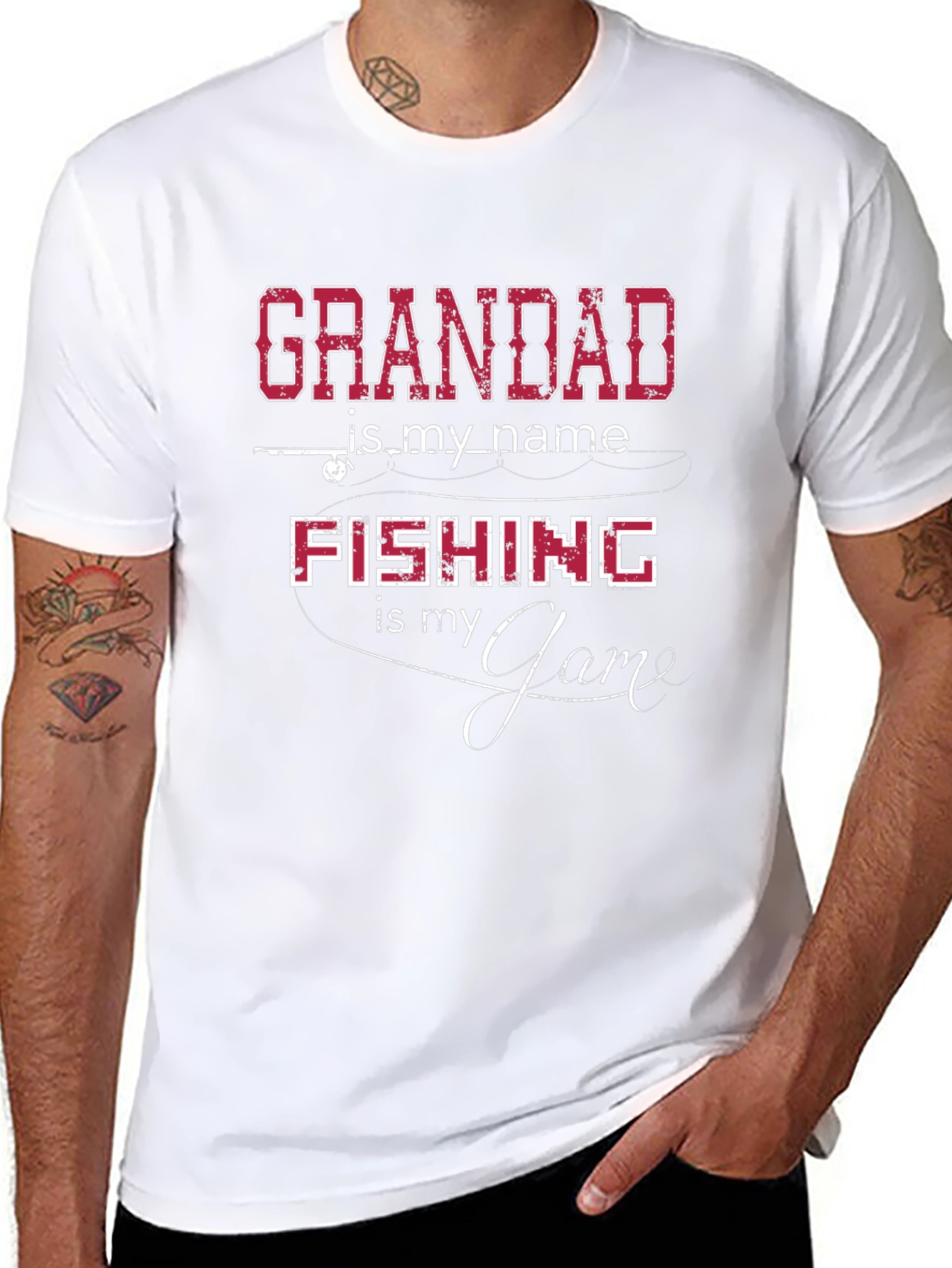Grandad Fishing Game Graphic T-Shirt