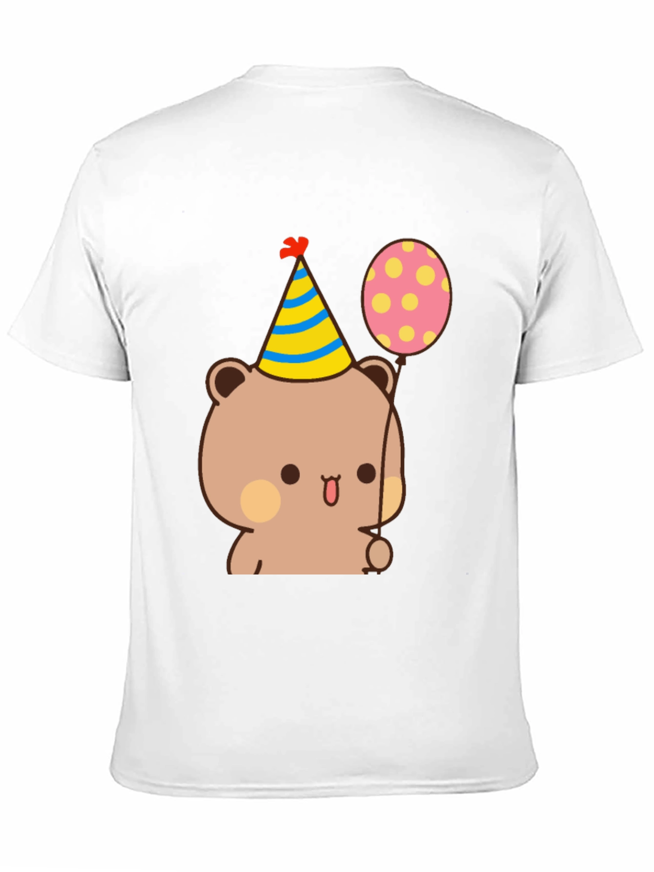 Cute Bear Birthday Tee - Black Cotton T-Shirt