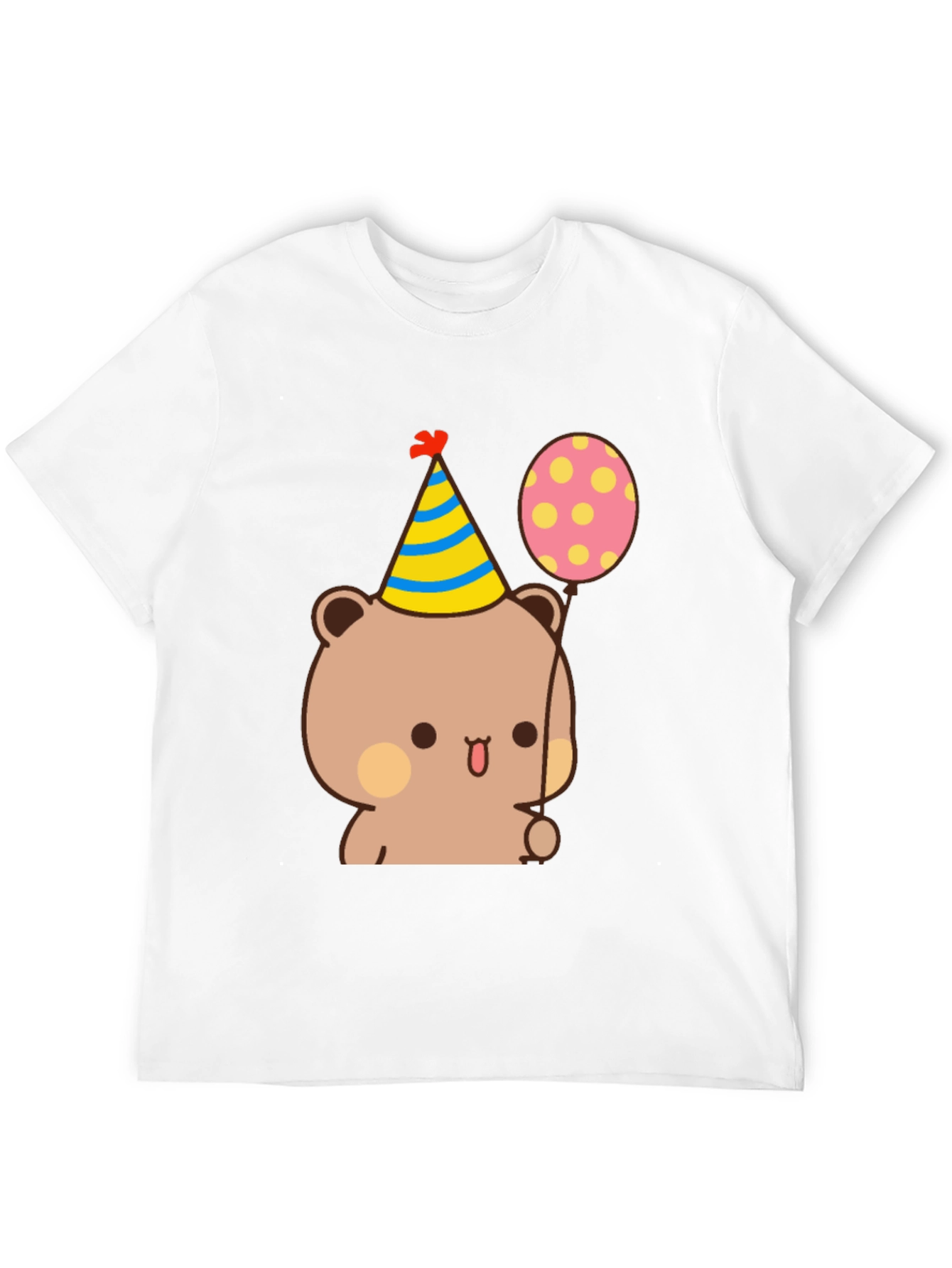 Cute Bear Birthday Tee - Black Cotton T-Shirt