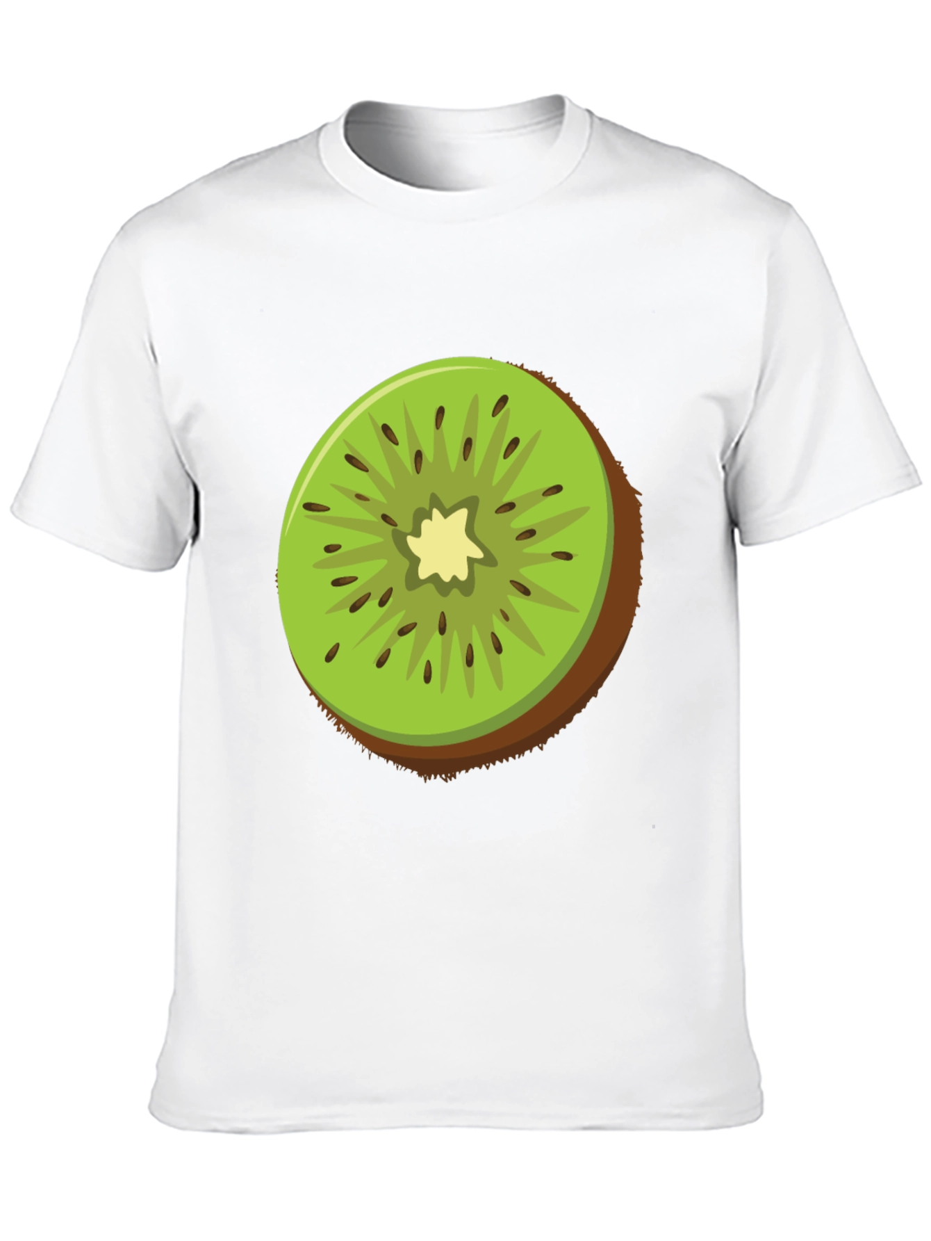 Kiwi Fruit Graphic Tee - Black Cotton T-Shirt