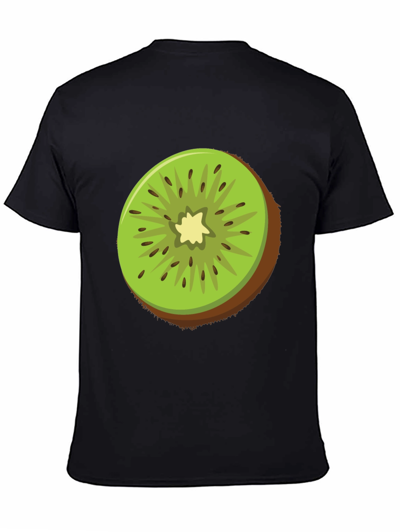 Kiwi Fruit Graphic Tee - Black Cotton T-Shirt