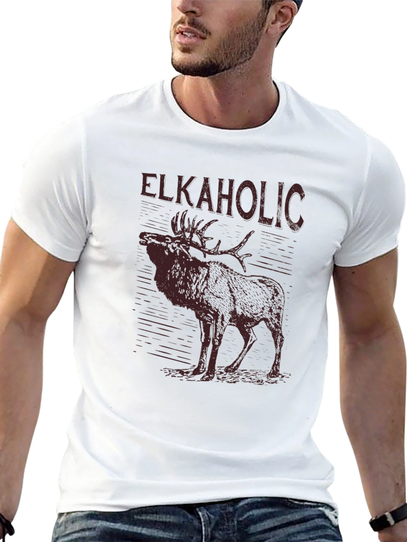 Elkaholic Graphic Tee - Mens Black T-Shirt
