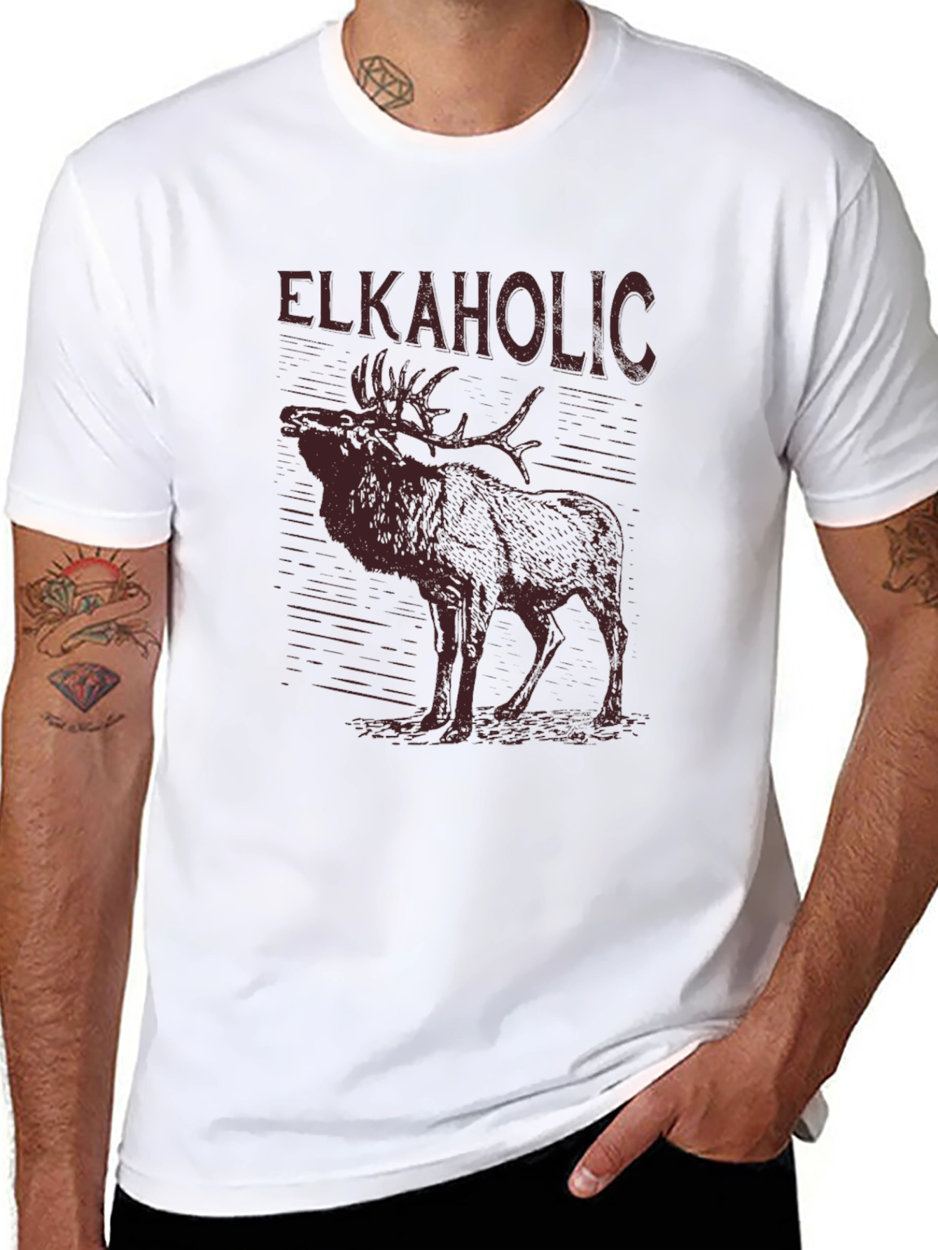 Elkaholic Graphic Tee - Mens Black T-Shirt