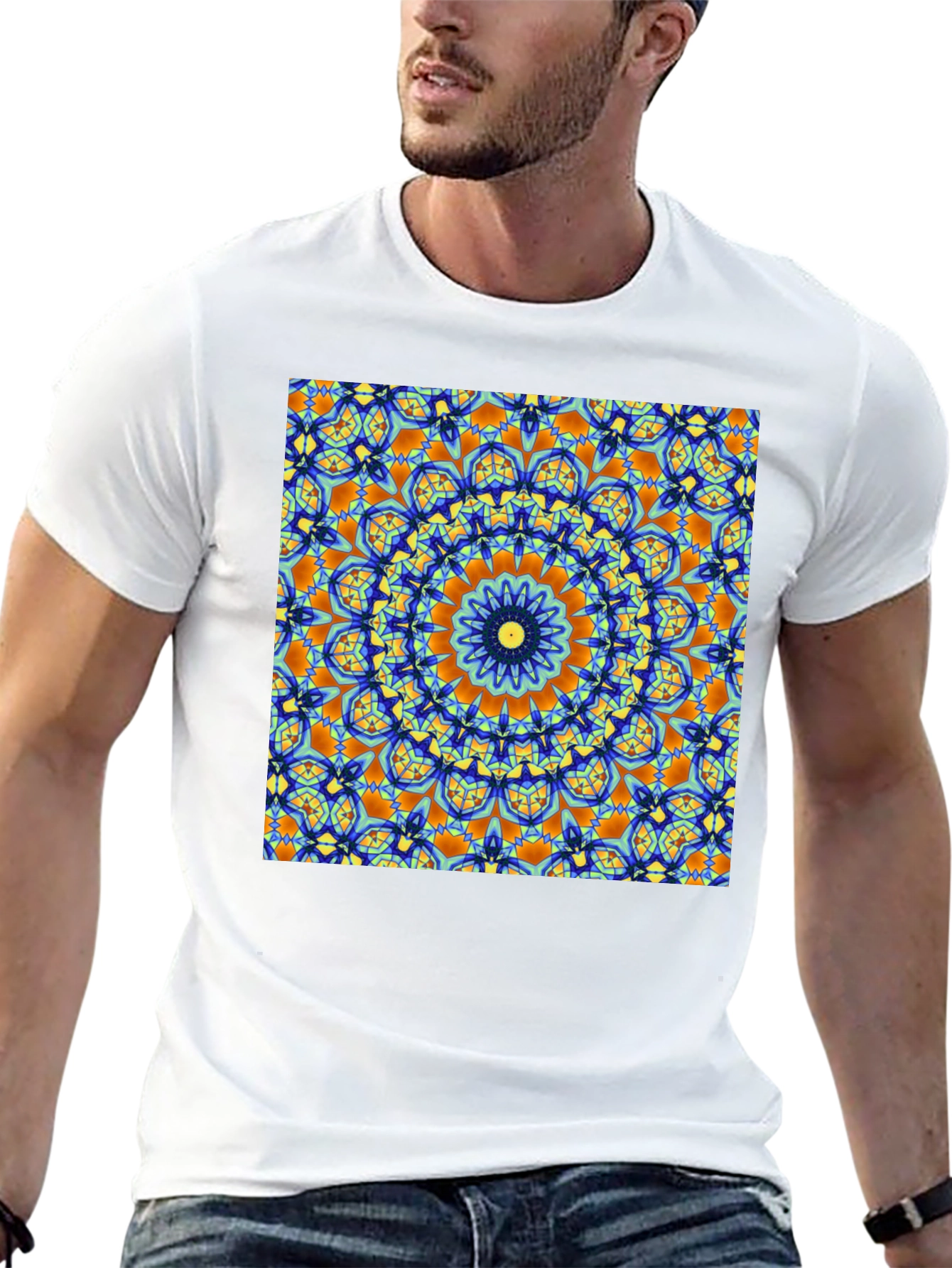 Mandala Art Print Black T-Shirt
