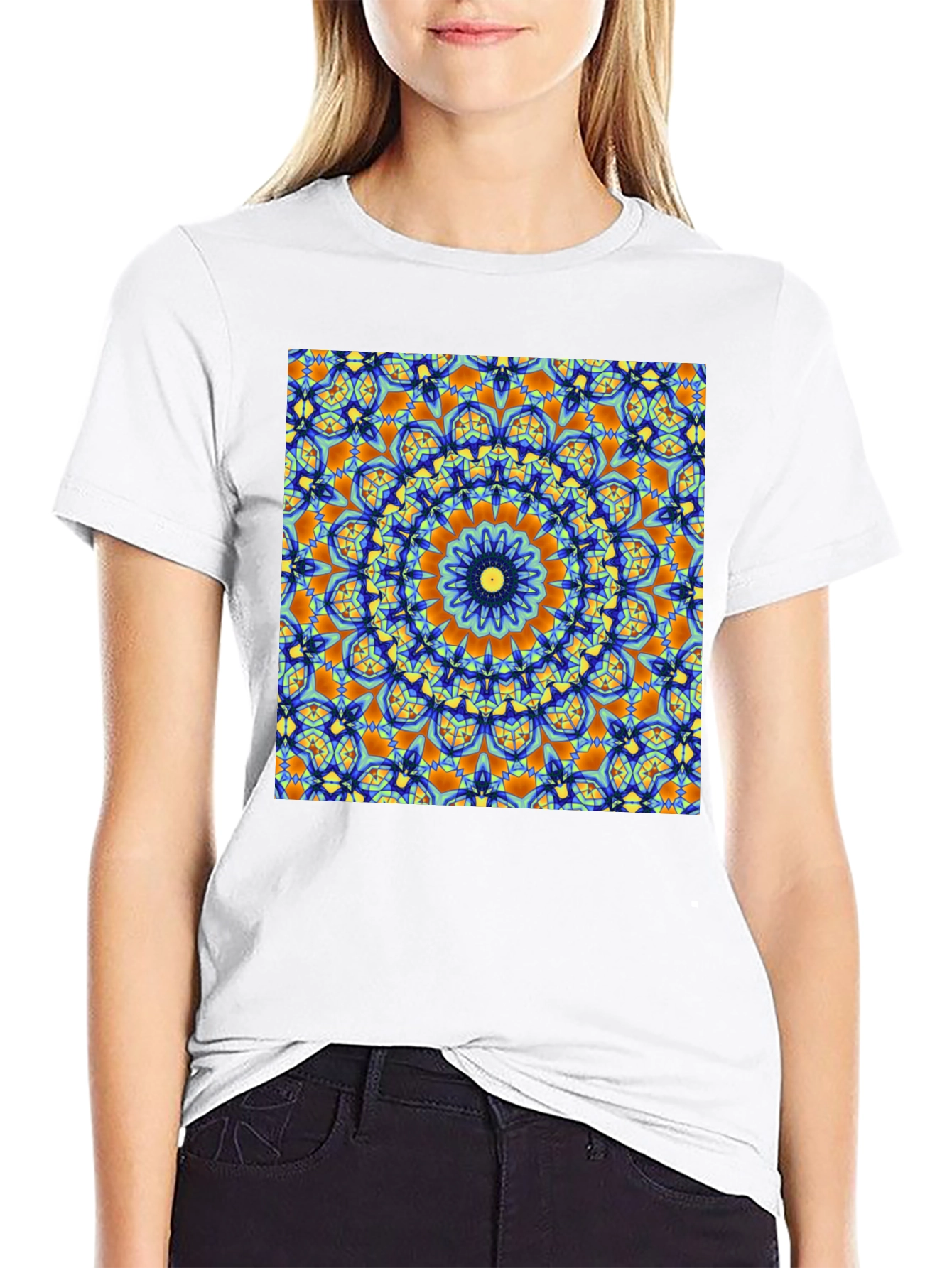 Mandala Art Print Black T-Shirt