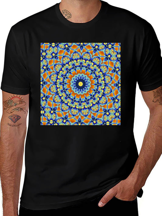 Mandala Art Print Black T-Shirt