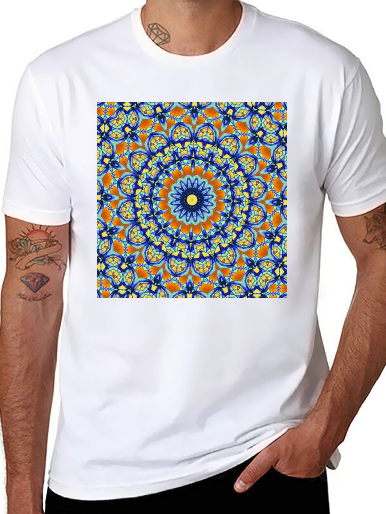 Mandala Art Print Black T-Shirt