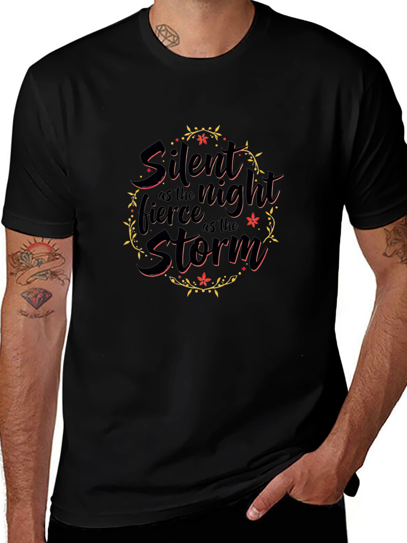 Silent Night Fierce Storm Black T-Shirt