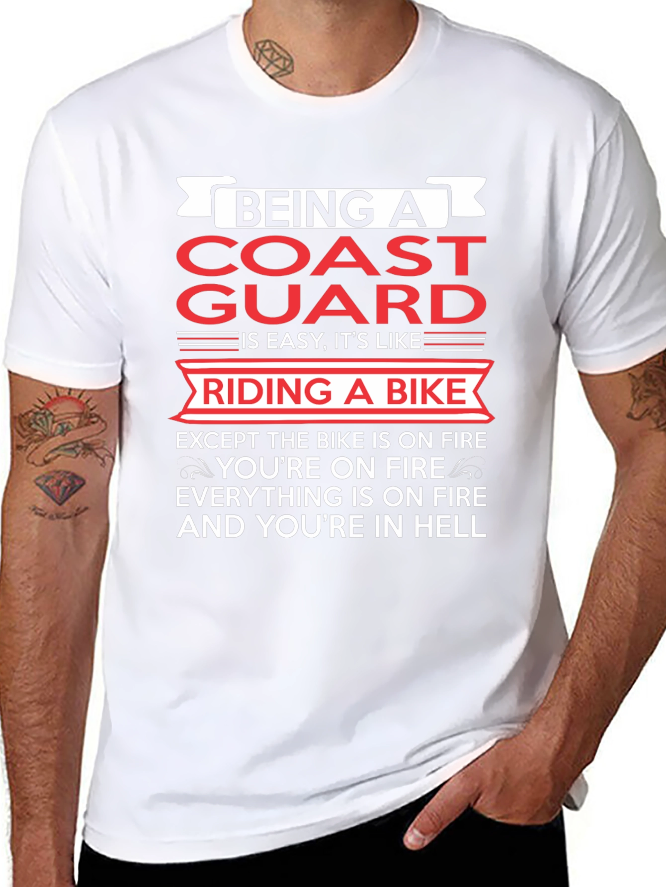 Coast Guard Riding Bike Graphic Tee