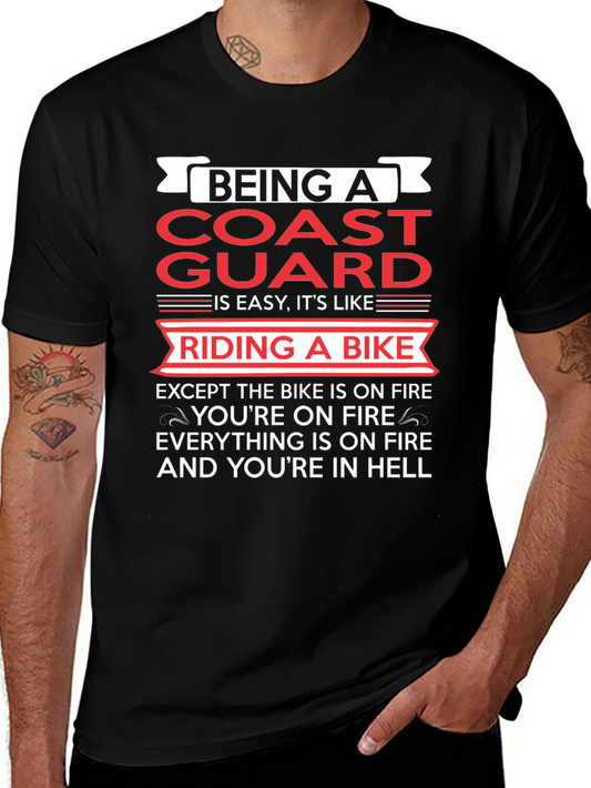 Coast Guard Riding Bike Graphic Tee