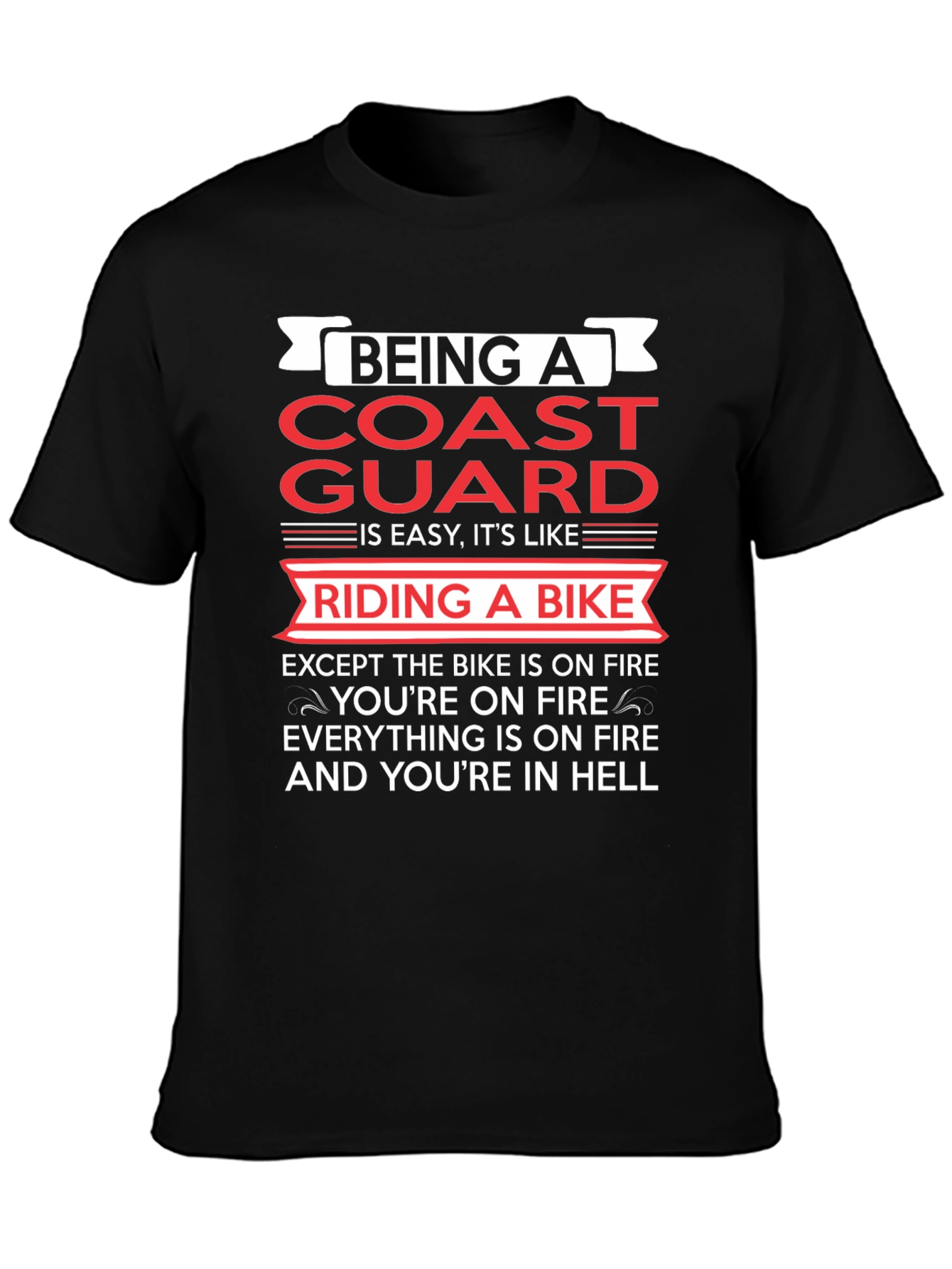 Coast Guard Riding Bike Graphic Tee