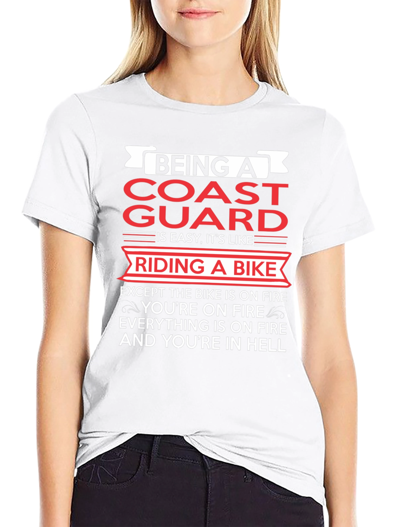 Coast Guard Riding Bike Graphic Tee