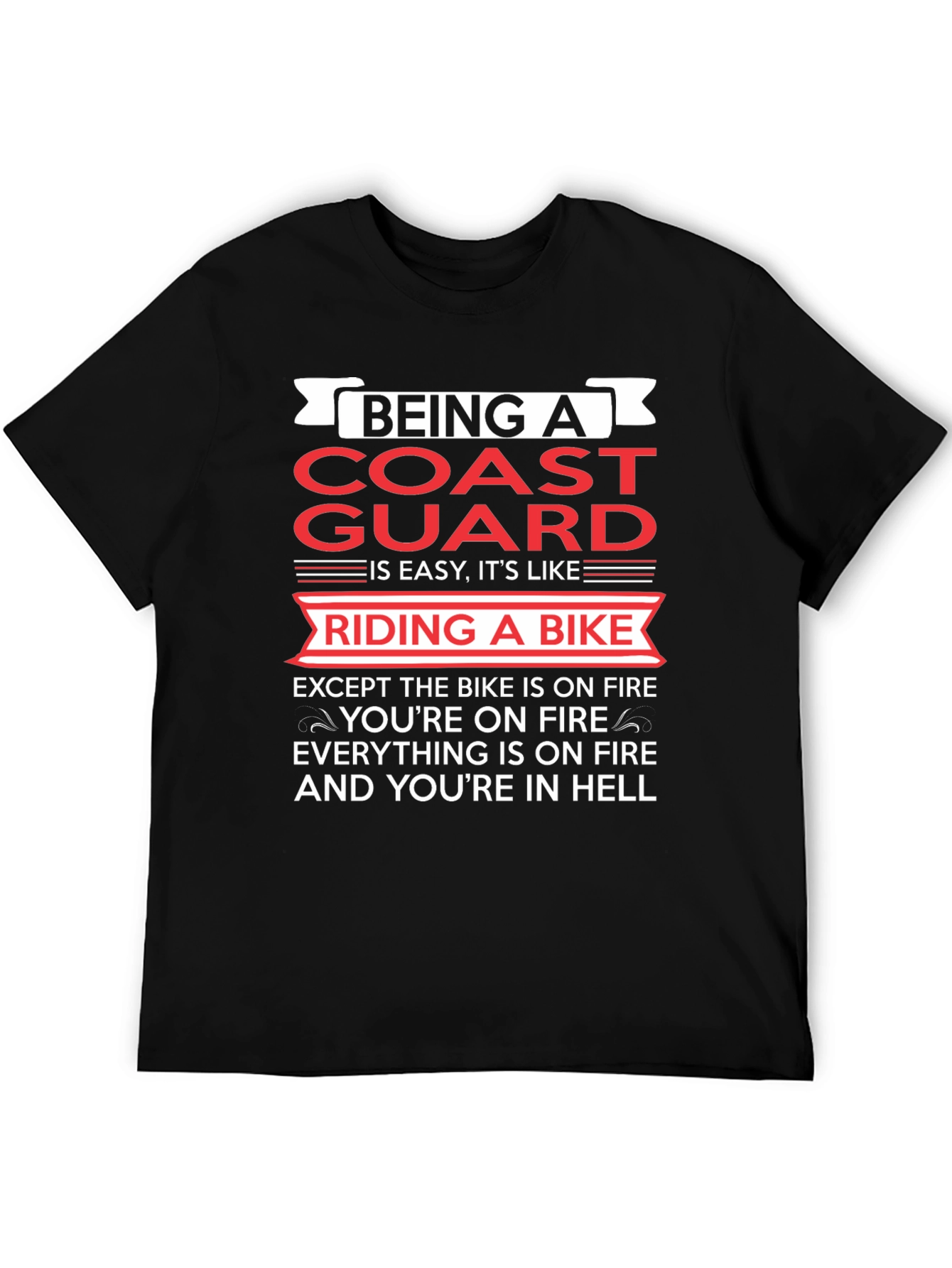 Coast Guard Riding Bike Graphic Tee