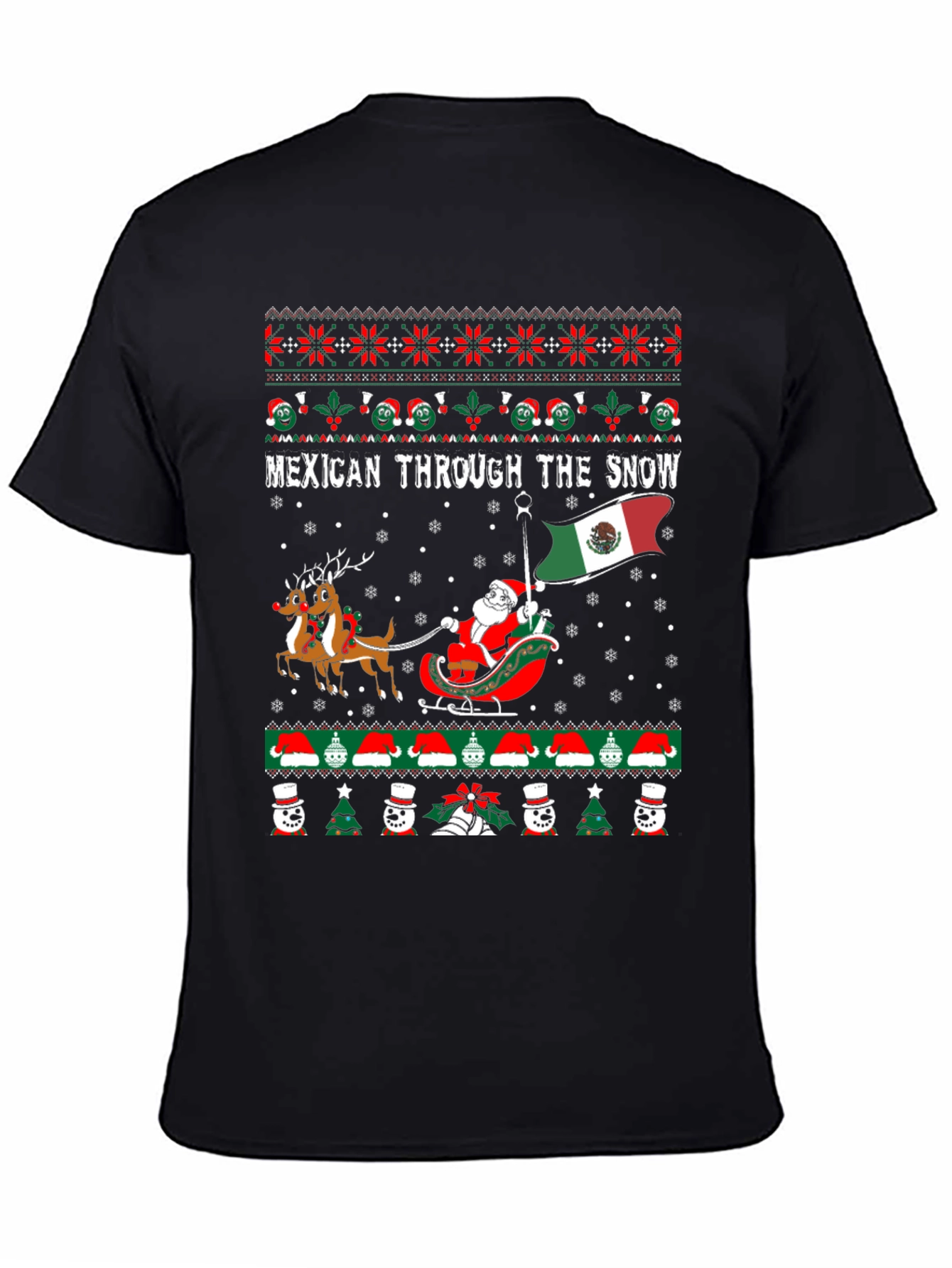 Mexican Through The Snow Ugly Christmas T-Shirt