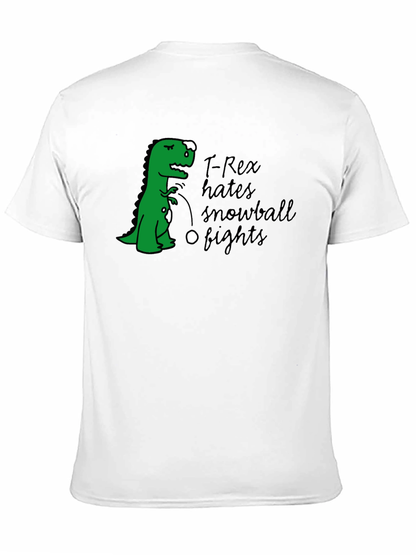 T-Rex Hates Snowball Fights Graphic T-Shirt