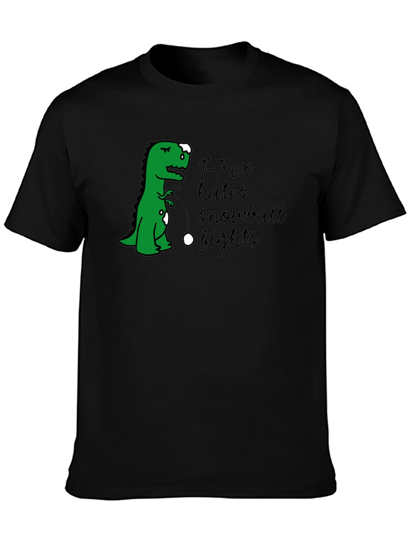 T-Rex Hates Snowball Fights Graphic T-Shirt