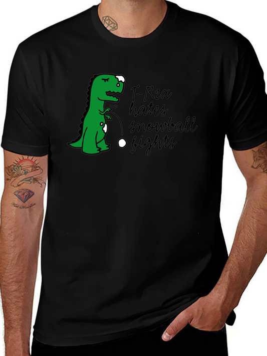 T-Rex Hates Snowball Fights Graphic T-Shirt
