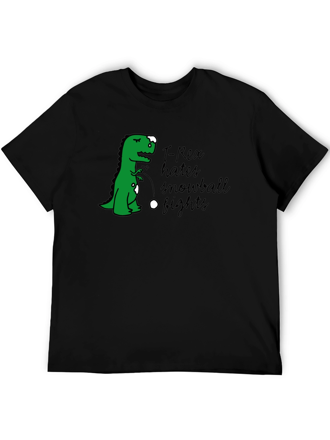 T-Rex Hates Snowball Fights Graphic T-Shirt