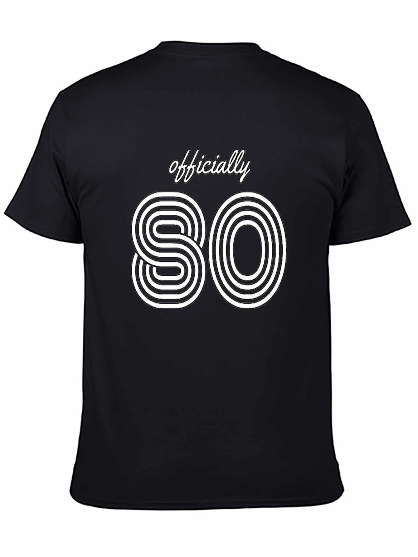Officially 80 Retro Style Black T-Shirt