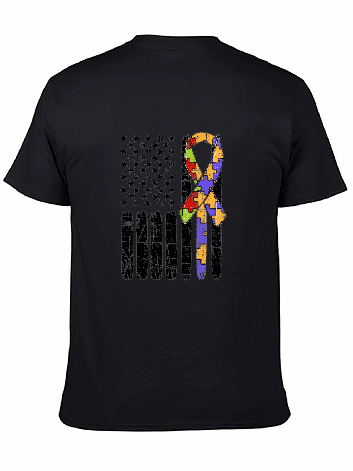 Autism Awareness American Flag T-Shirt