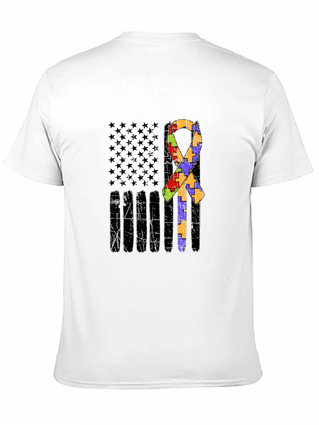 Autism Awareness American Flag T-Shirt