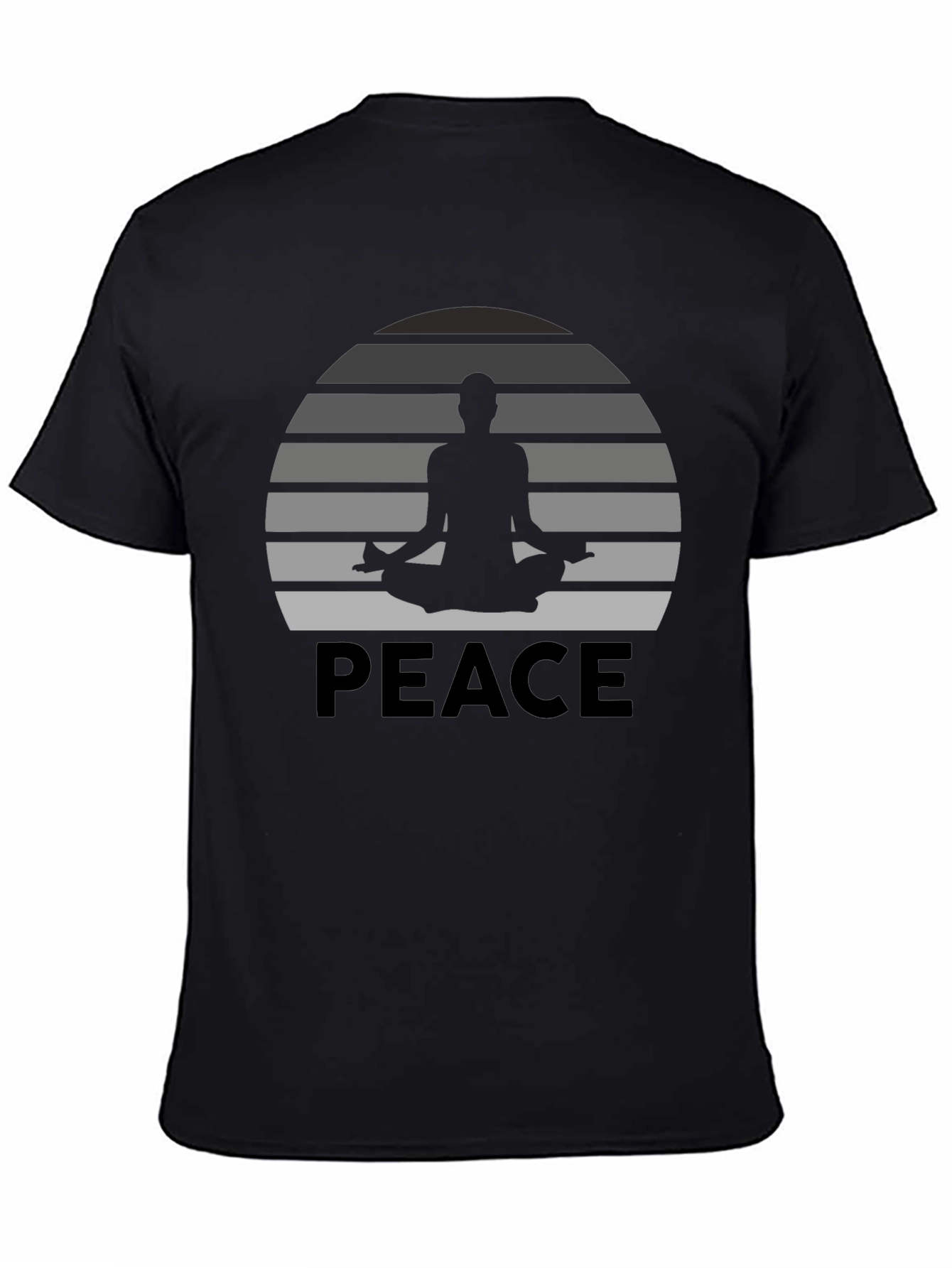 Peace Yoga Meditation Graphic Tee - Black