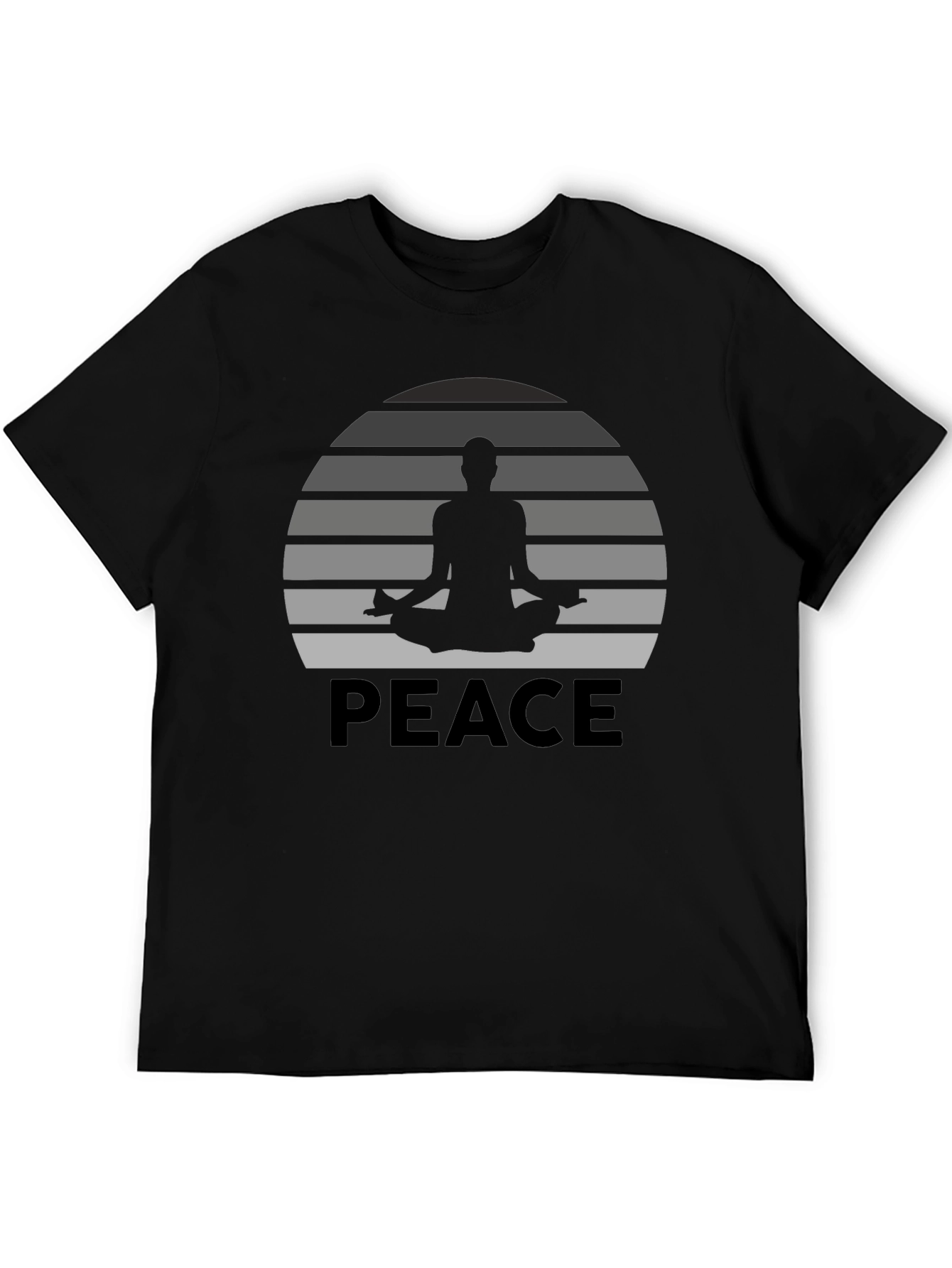 Peace Yoga Meditation Graphic Tee - Black